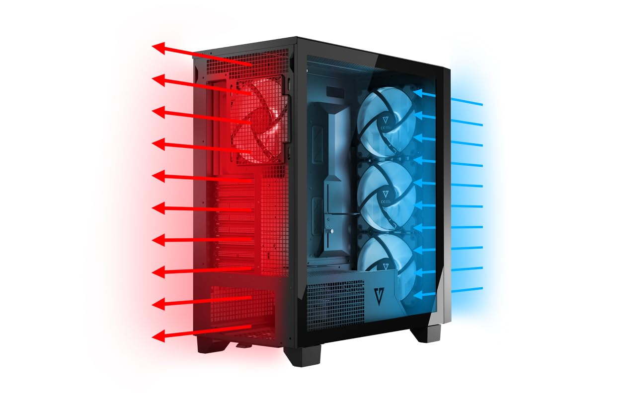 Modecom Volcano Perun Apex ARGB PC-Gehäuse Schwarz Lüfter