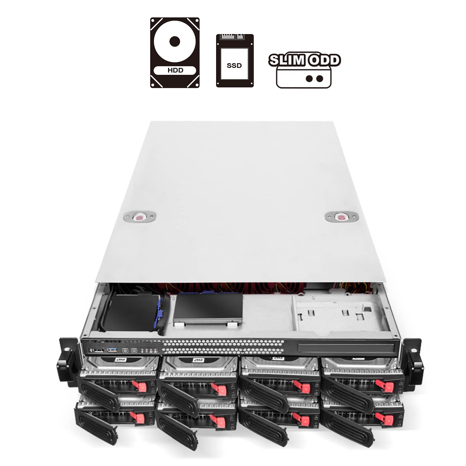 SilverStone RM22-308 2U Rackmount Server-Gehäuse 8-Bay silber