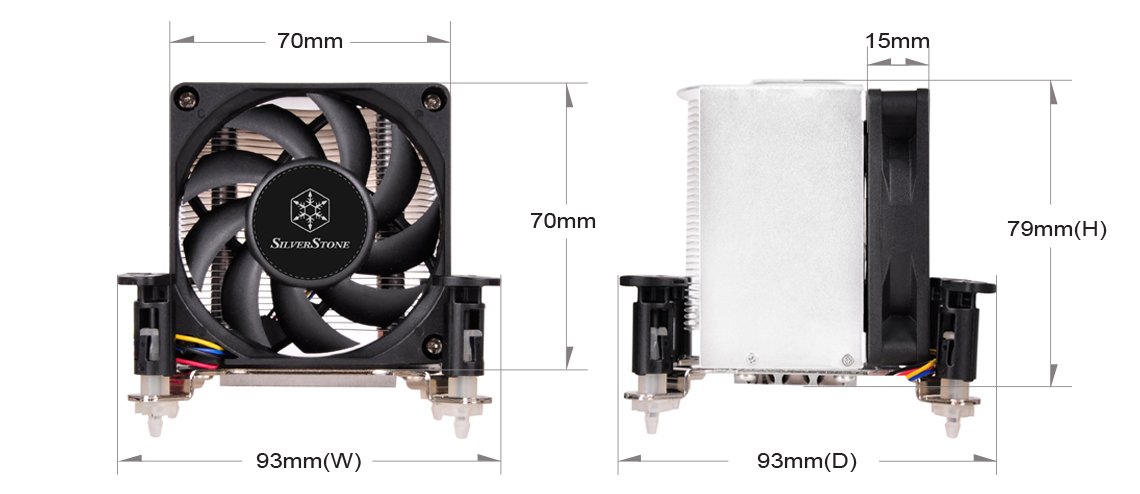 SilverStone AR10-115XP Argon CPU-Kühler 70mm Intel PWM