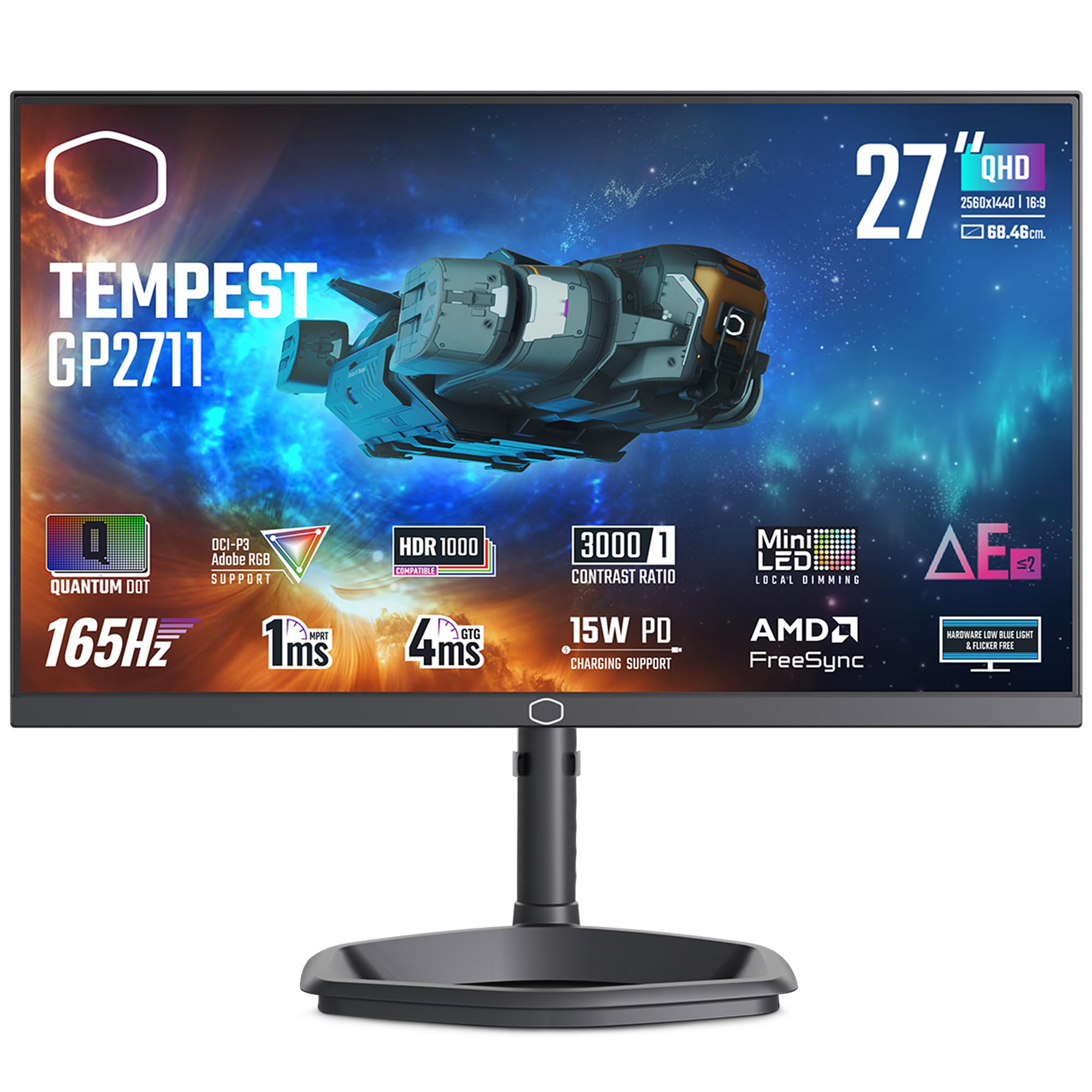 Cooler Master Tempest GP2711 Gaming-Monitor 27" WQHD 165Hz Mini-LED
