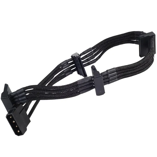 SilverStone PP07-BTSB Netzteilkabel Molex-SATA schwarz 30cm