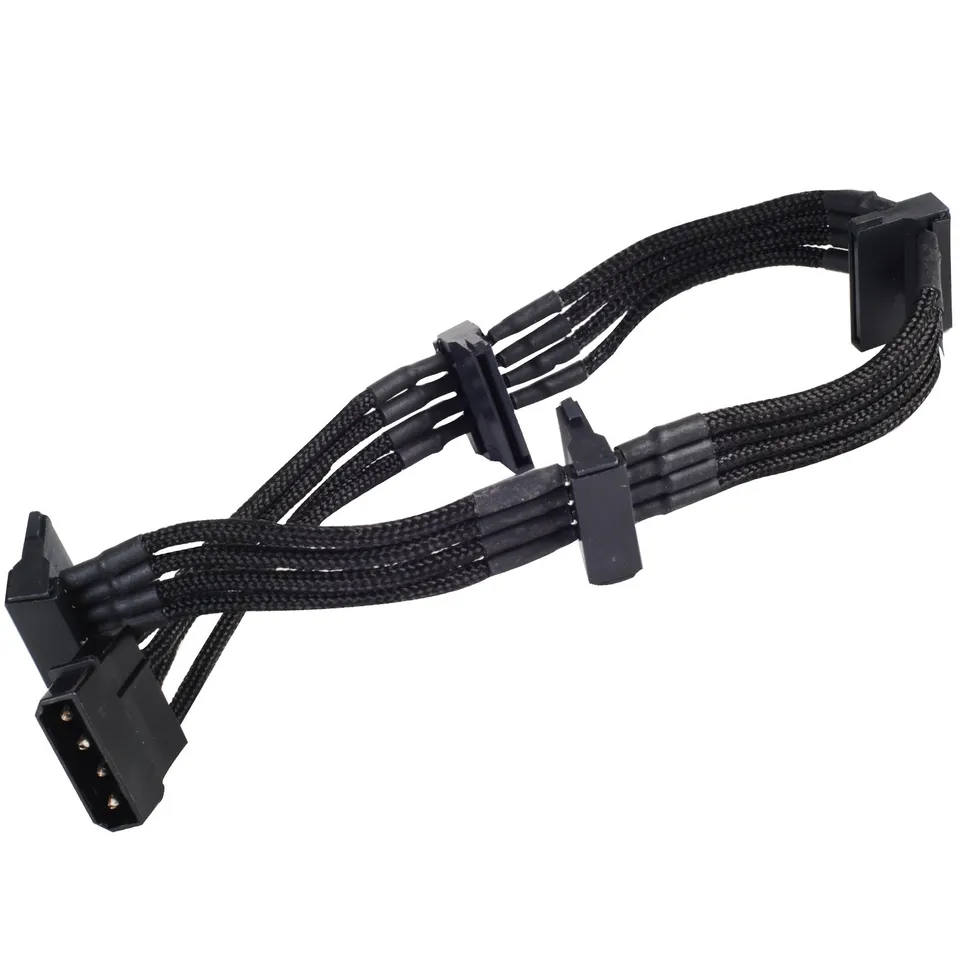 SilverStone PP07-BTSB Netzteilkabel Molex-SATA schwarz 30cm