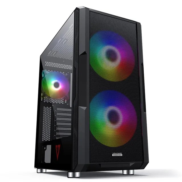 Modecom Volcano Amirani ARGB Midi-Tower PC Gehäuse schwarz Glas