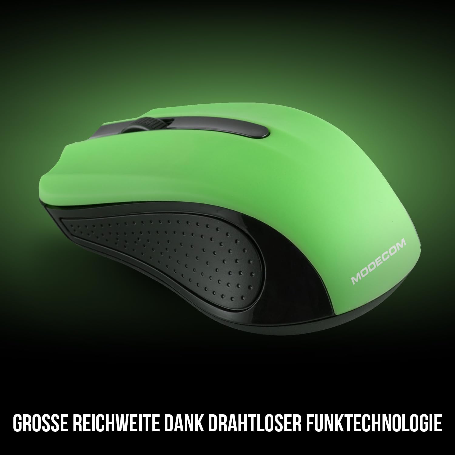 Modecom MC-WM9 Funkmaus Schwarz-Grün 1200 DPI