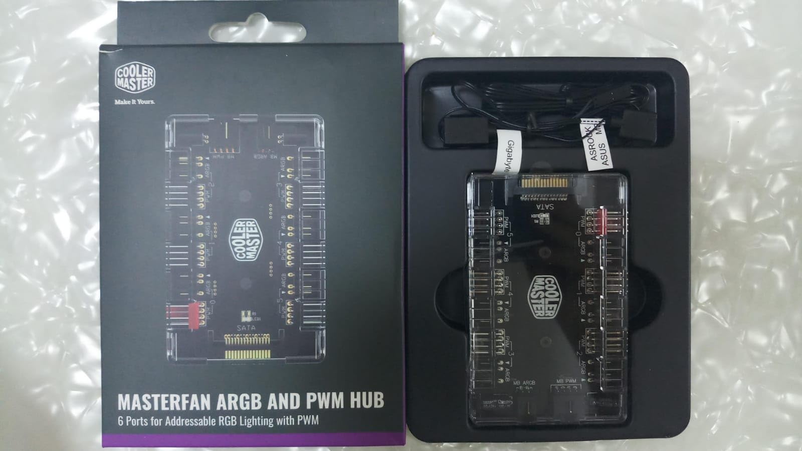 Cooler Master MasterFan ARGB PWM Hub Lüfter-Hub 6-fach Magnet