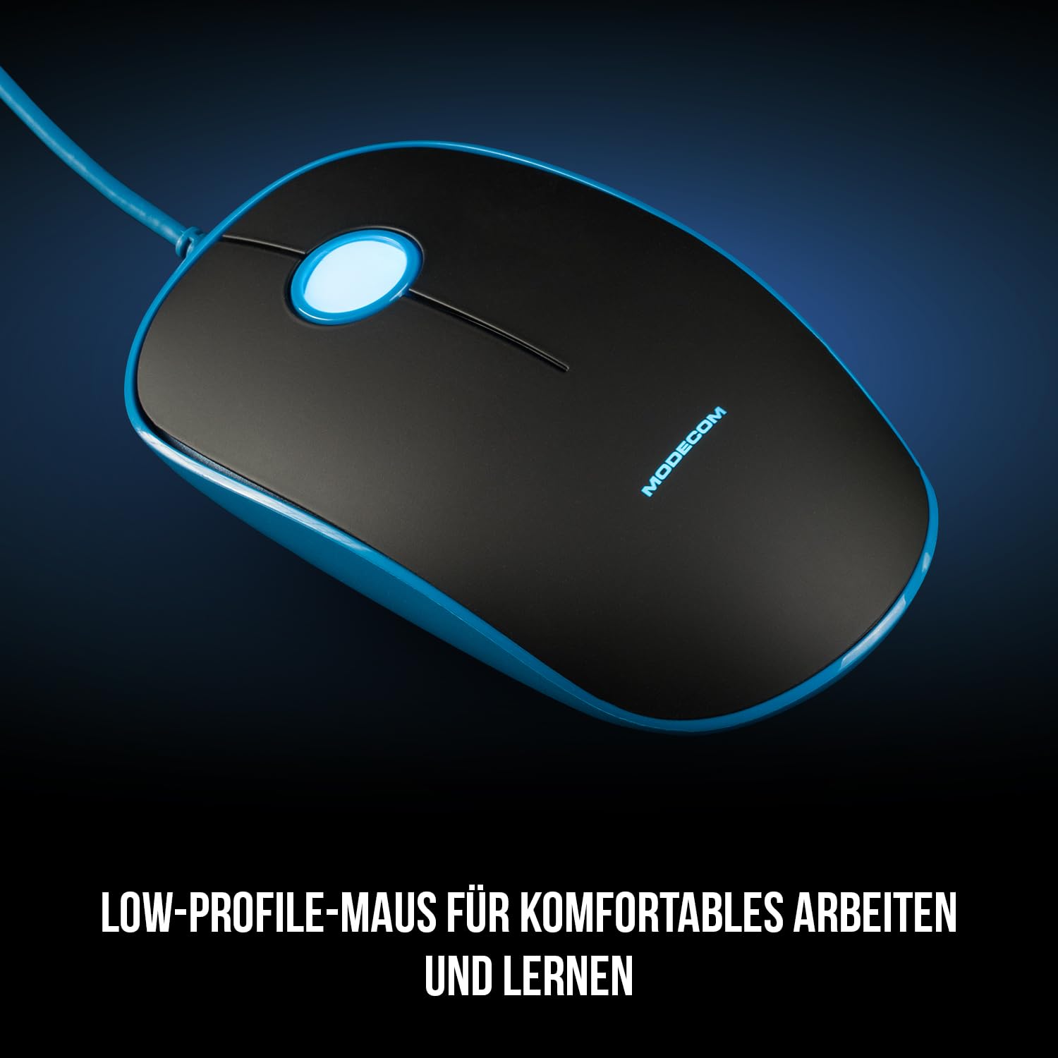 Modecom MC-M111 Maus kabelgebunden schwarz-blau 1600 DPI