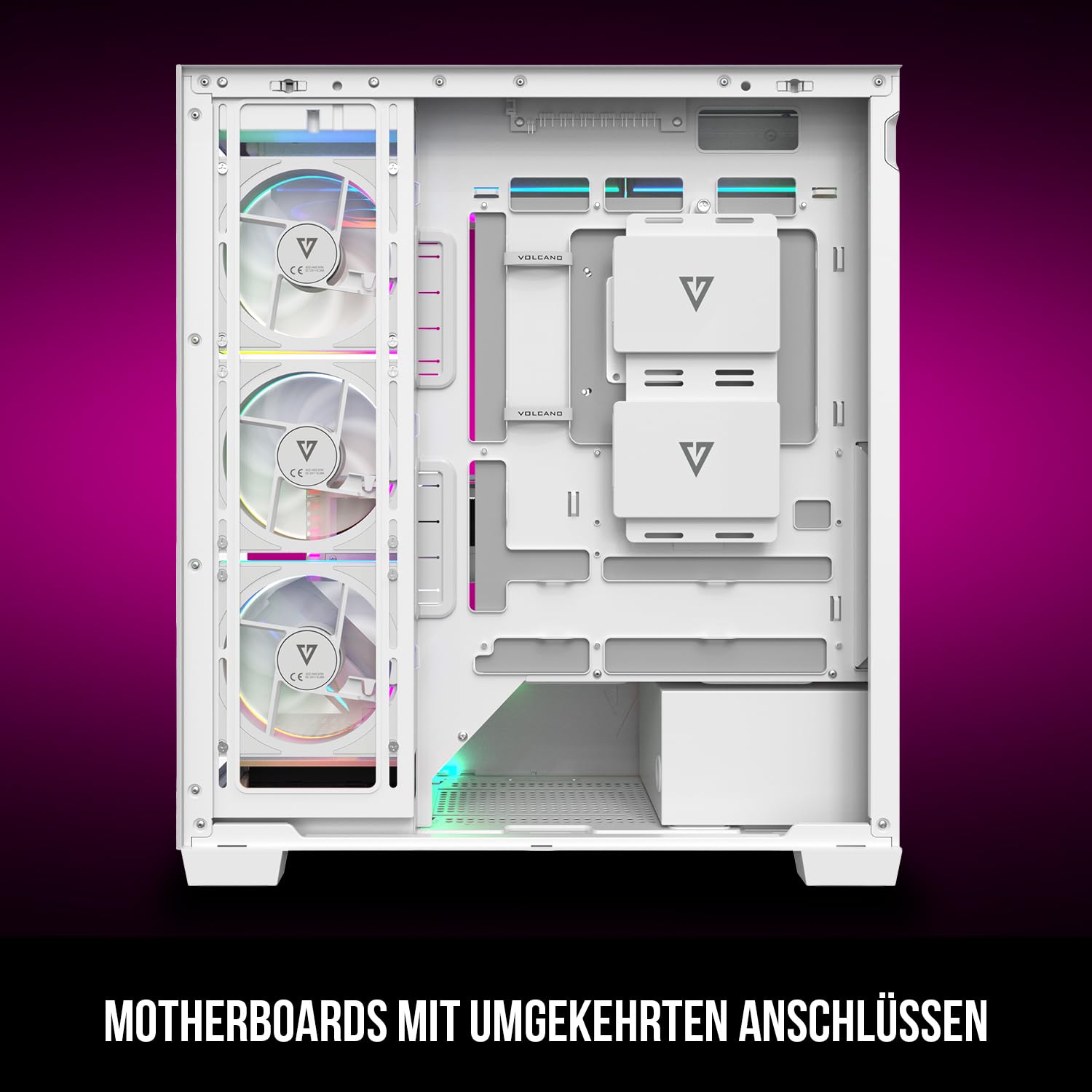 Modecom Volcano Stellar ARGB 8F Midi-Tower PC-Gehu00e4use weiu00df