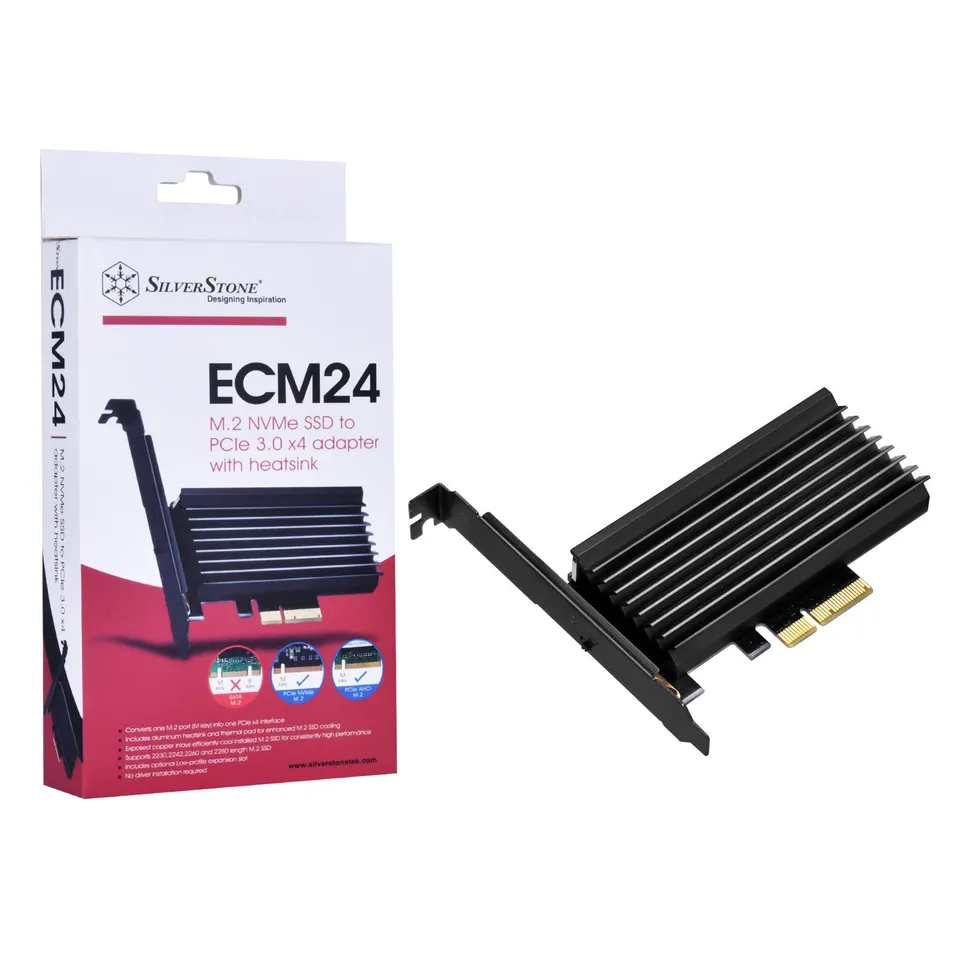 SilverStone Case Storage SST-ECM24 NVMe Adapter PCIe mit Kühler