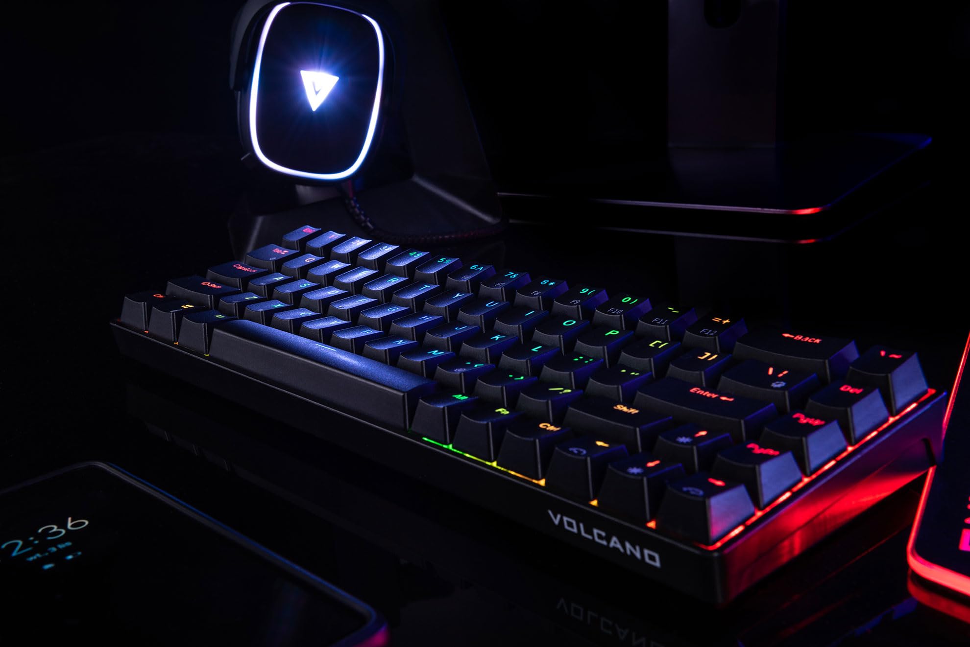 Modecom Volcano Lanparty RGB BT Tastatur 65% Gateron Yellow