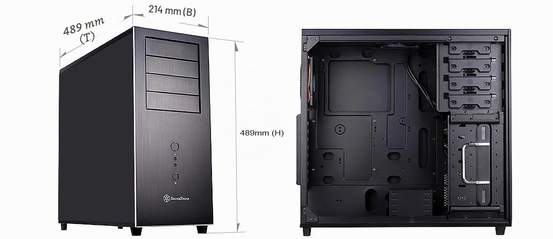 SilverStone Temjin TJ04B-E Midi Tower PC Gehäuse ATX schwarz