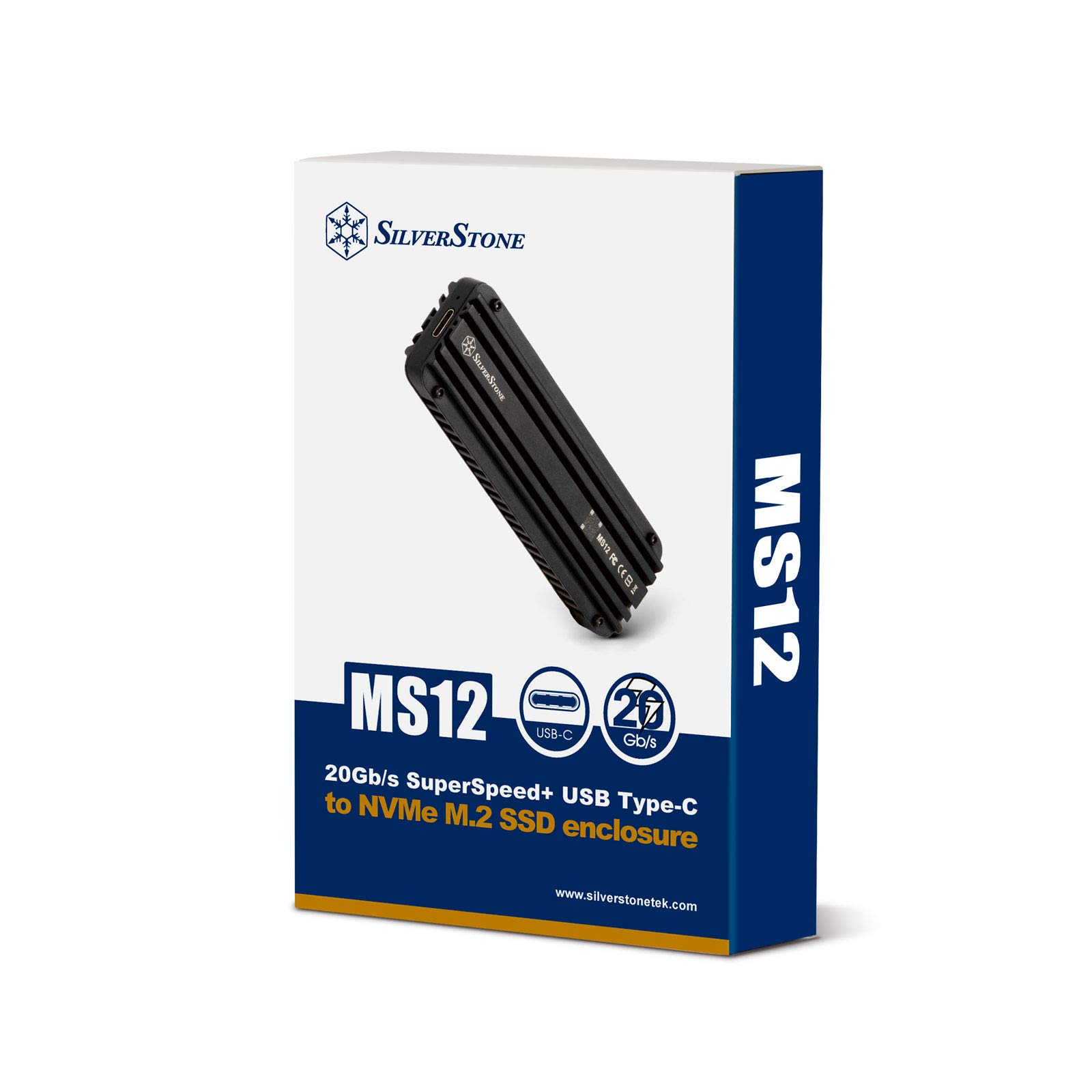 SilverStone MS12 M.2 SSD-Gehäuse schwarz 20Gbps USB-C