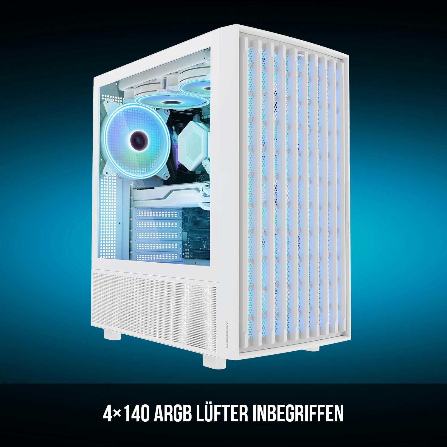 Modecom Breeze ARGB Flow Midi Tower Gehäuse Weiß ATX
