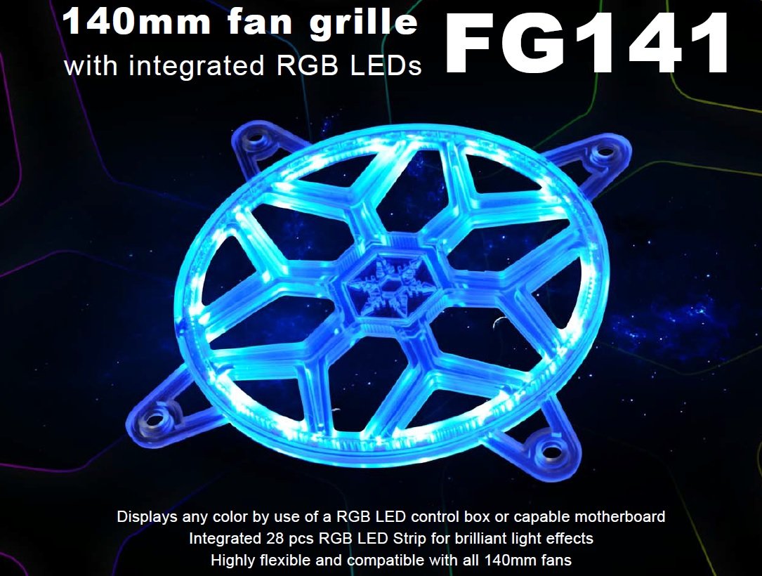 SilverStone FG141 Lüftergitter 140mm RGB LED Air Nexus