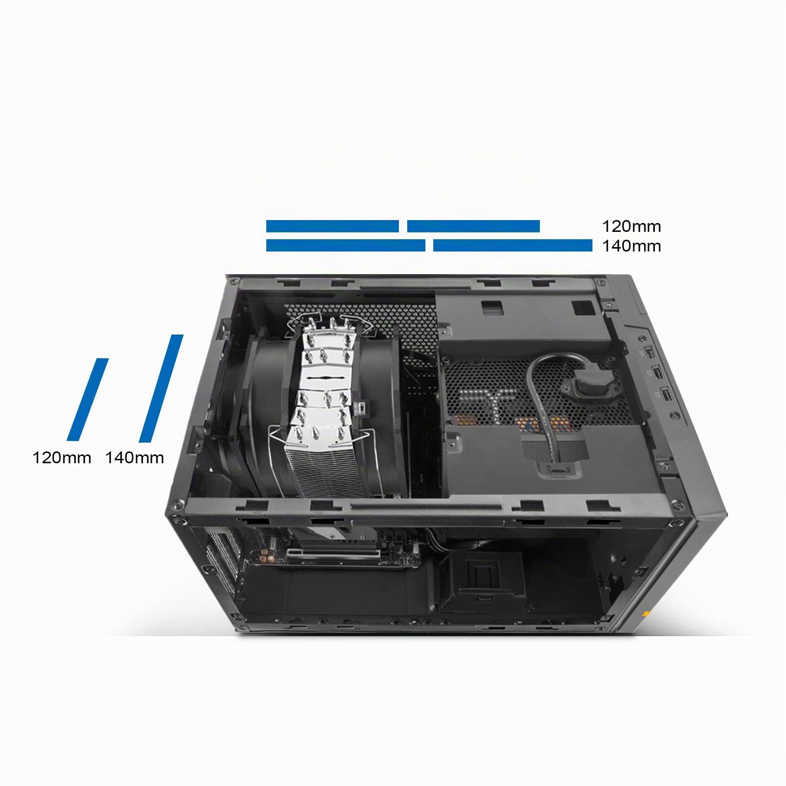 SilverStone SUGO 14 Mini-ITX Cube Gehäuse Schwarz ATX