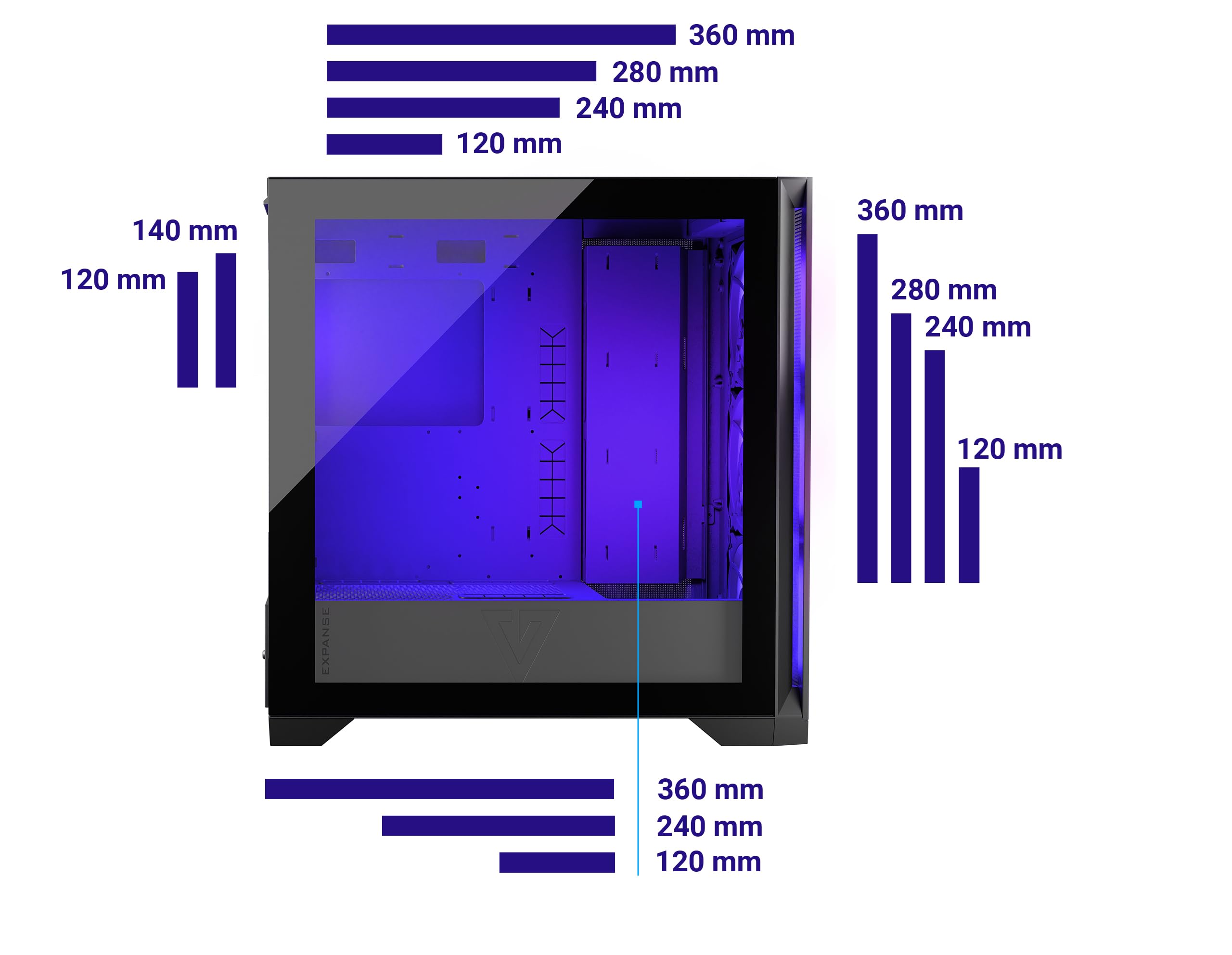 Modecom Volcano Expanse S Midi Tower PC-Gehäuse Schwarz