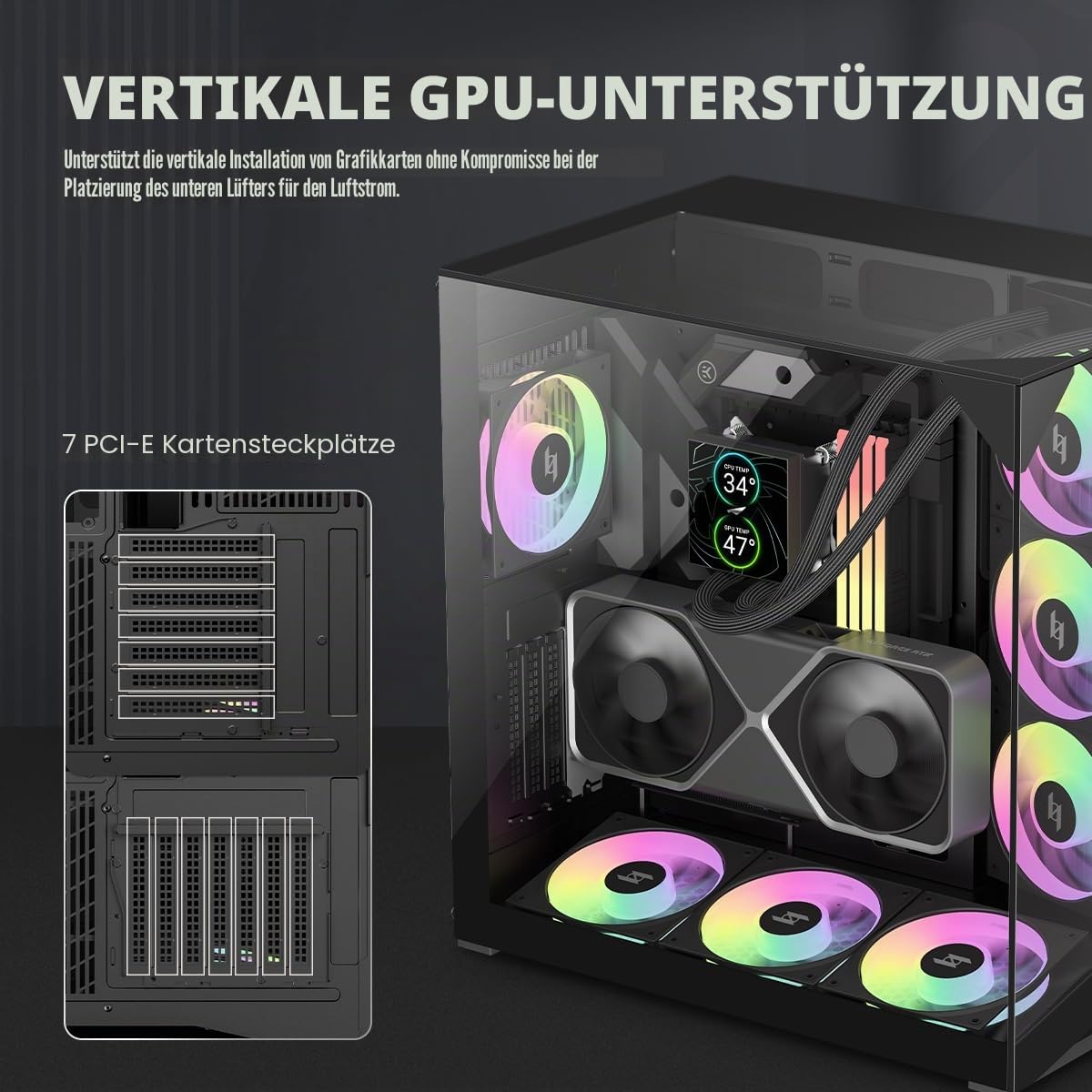 Gamemax NEX C56 VC ATX Gehäuse schwarz Panorama ARGB