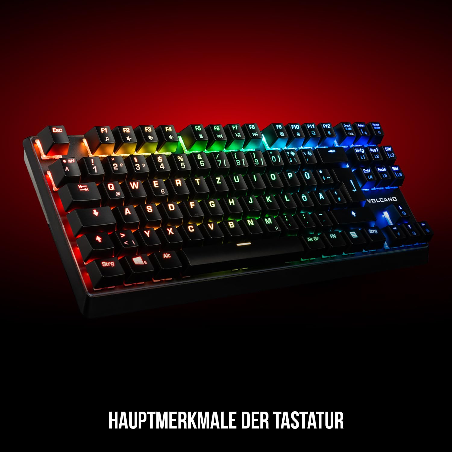 Modecom Volcano Lanparty Plus RGB Tastatur TKL Brown QWERTZ