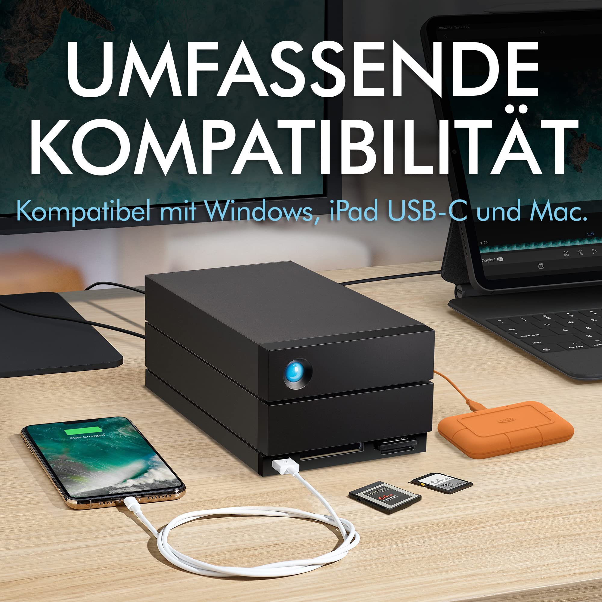 LaCie 2big Dock 16TB externe Festplatte Thunderbolt RAID