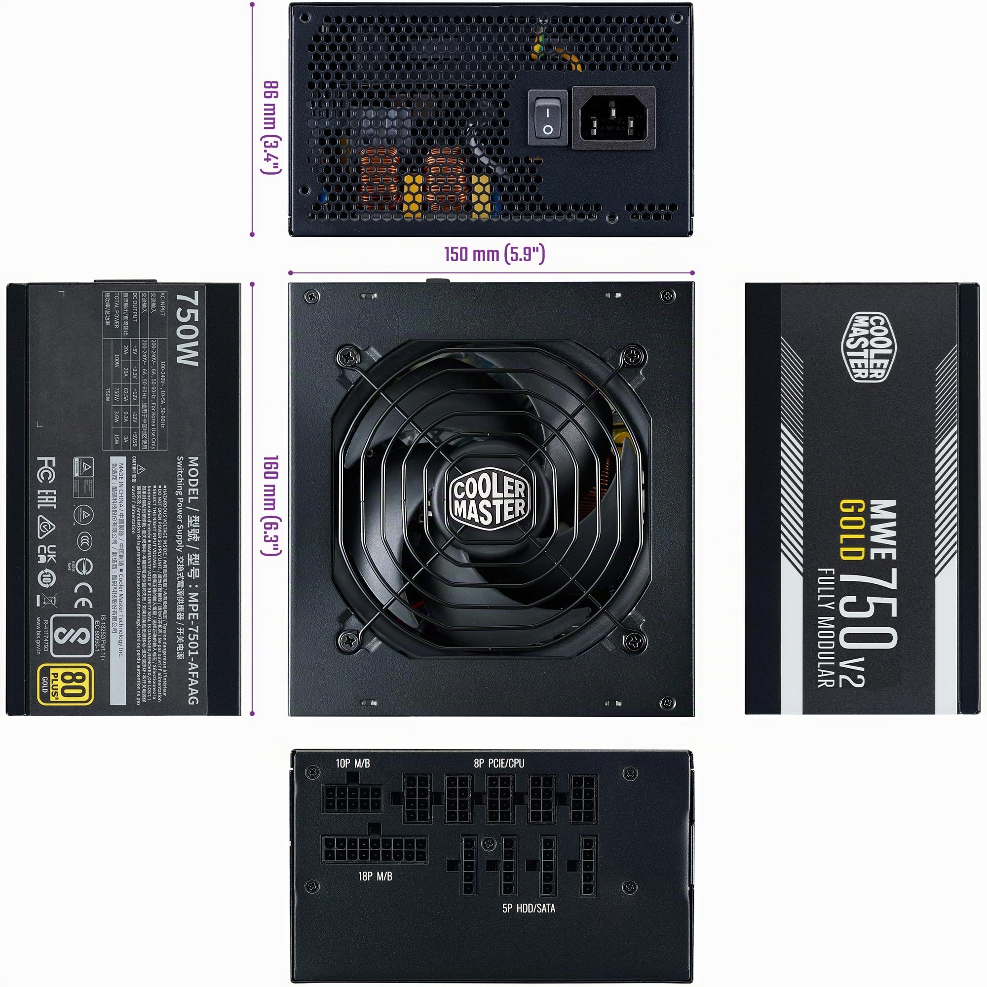 Cooler Master MWE Gold 750 V2 Netzteil 750W ATX 3.1