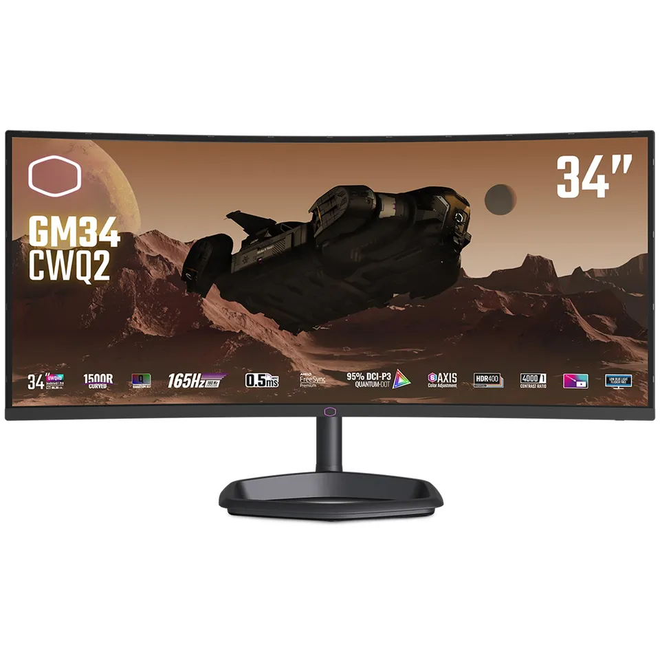 Cooler Master GM34-CWQ2 34" UWQHD Curved Gaming Monitor 165Hz