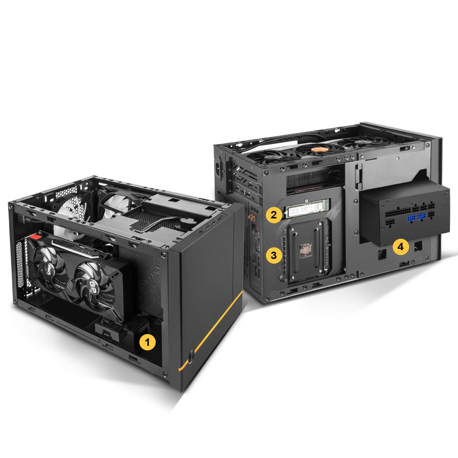 SilverStone SUGO 14 Mini-ITX Cube Gehäuse Schwarz ATX