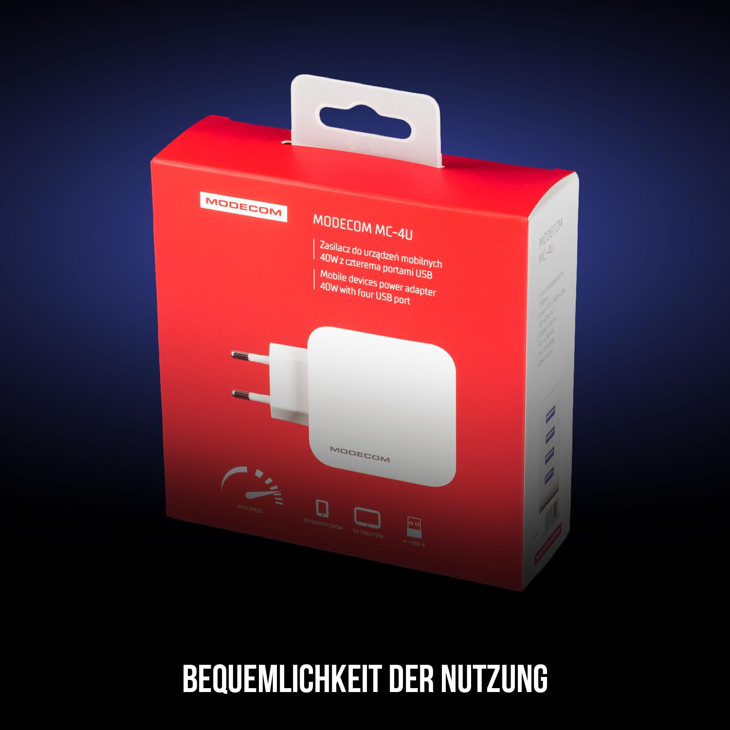 Modecom MC-4U USB-Schnellladegerät 4-Port 40W 2.4A