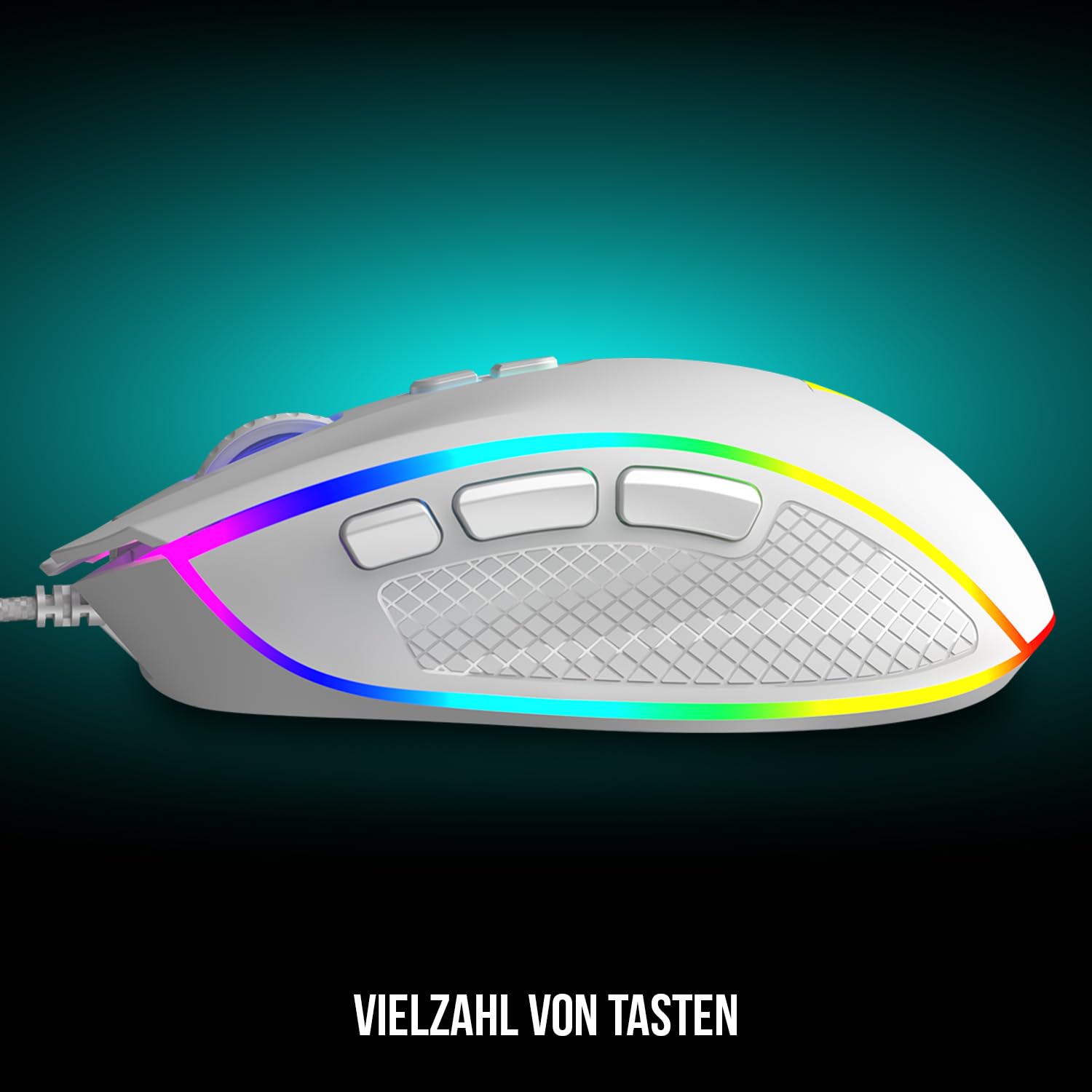 Modecom Volcano Veles Gaming-Maus weiß RGB kabelgebunden