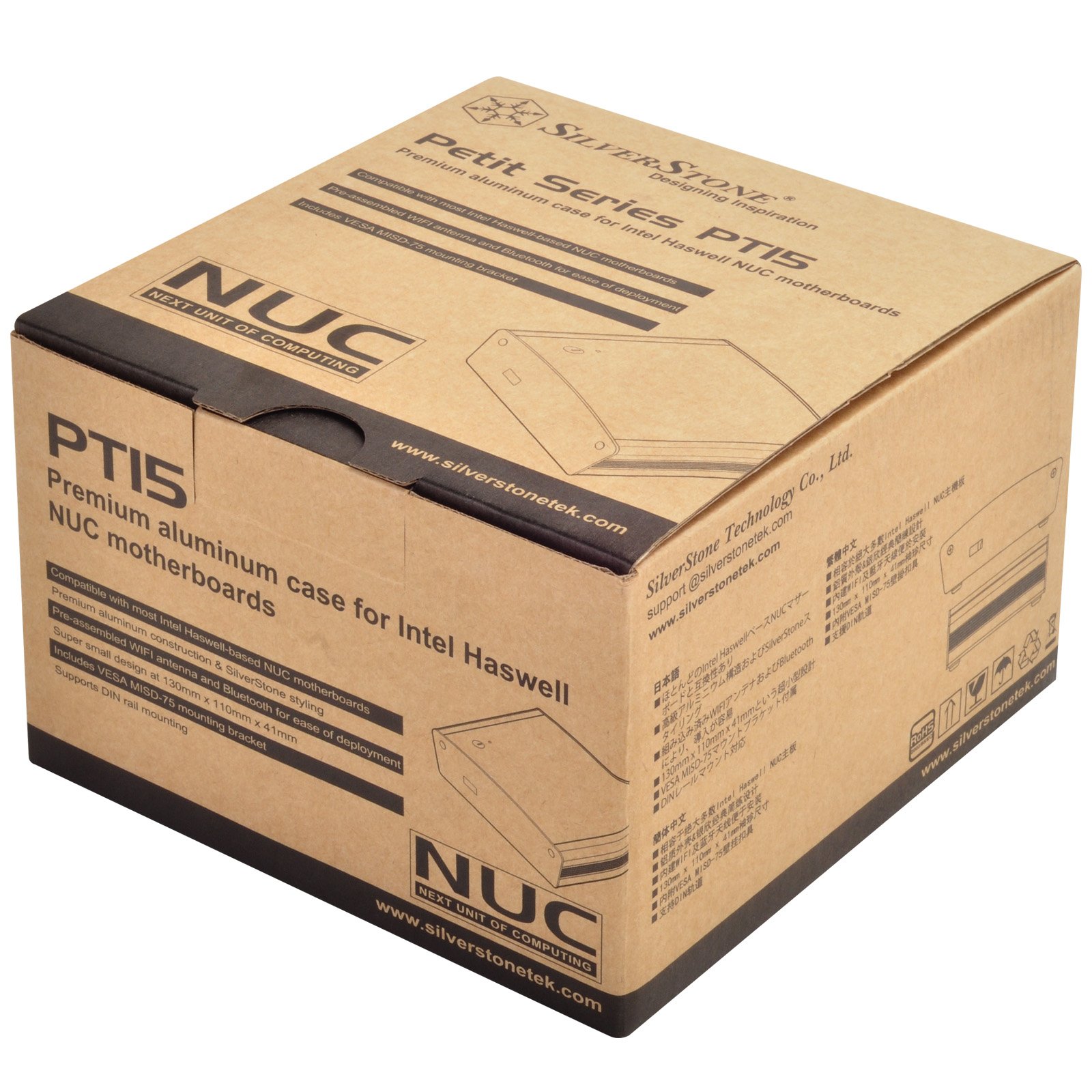 SilverStone Petit SST-PT15B-H1D1 NUC-Gehäuse schwarz