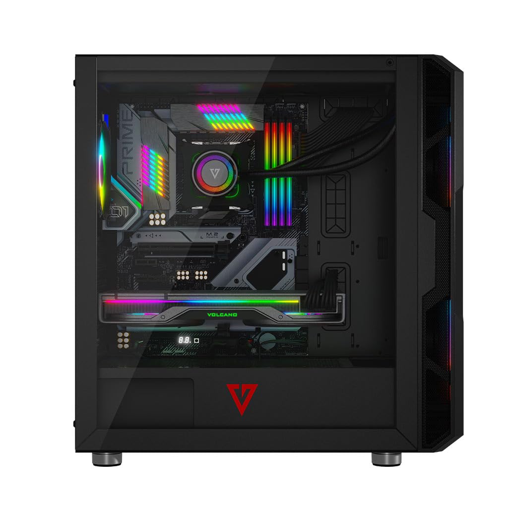 Modecom Volcano Amirani ARGB Midi-Tower PC Gehäuse schwarz Glas