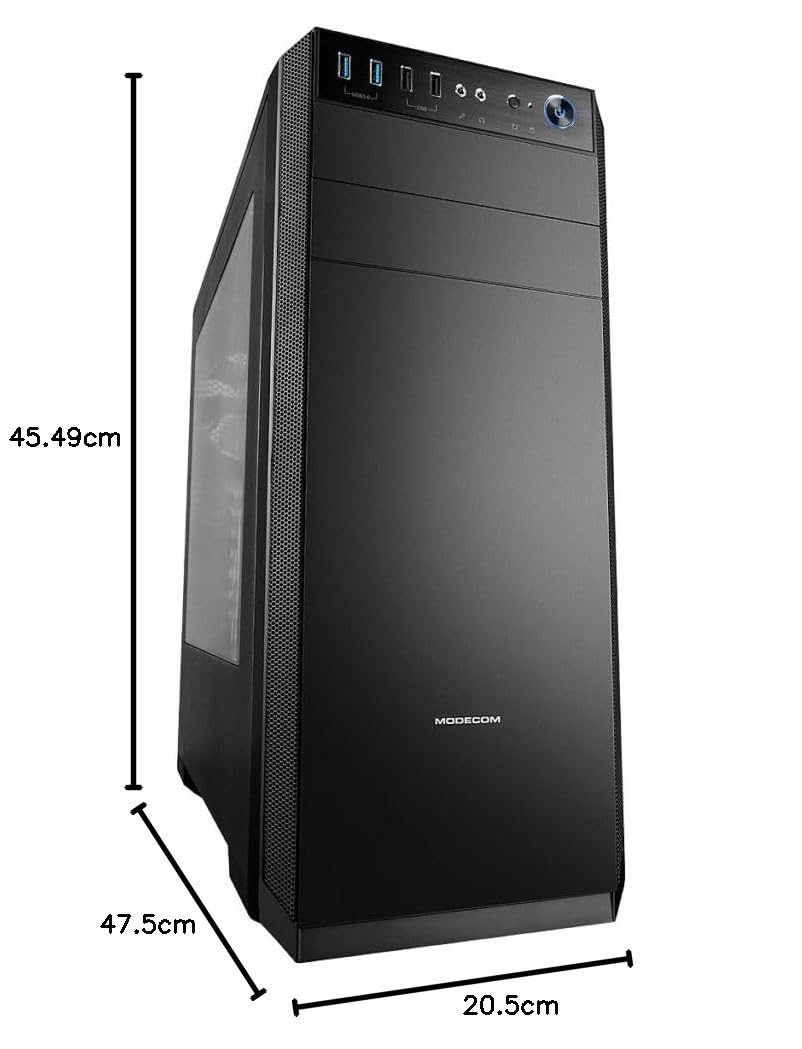 Modecom Oberon Pro Midi-Tower PC-Gehäuse schwarz ATX Lüfter