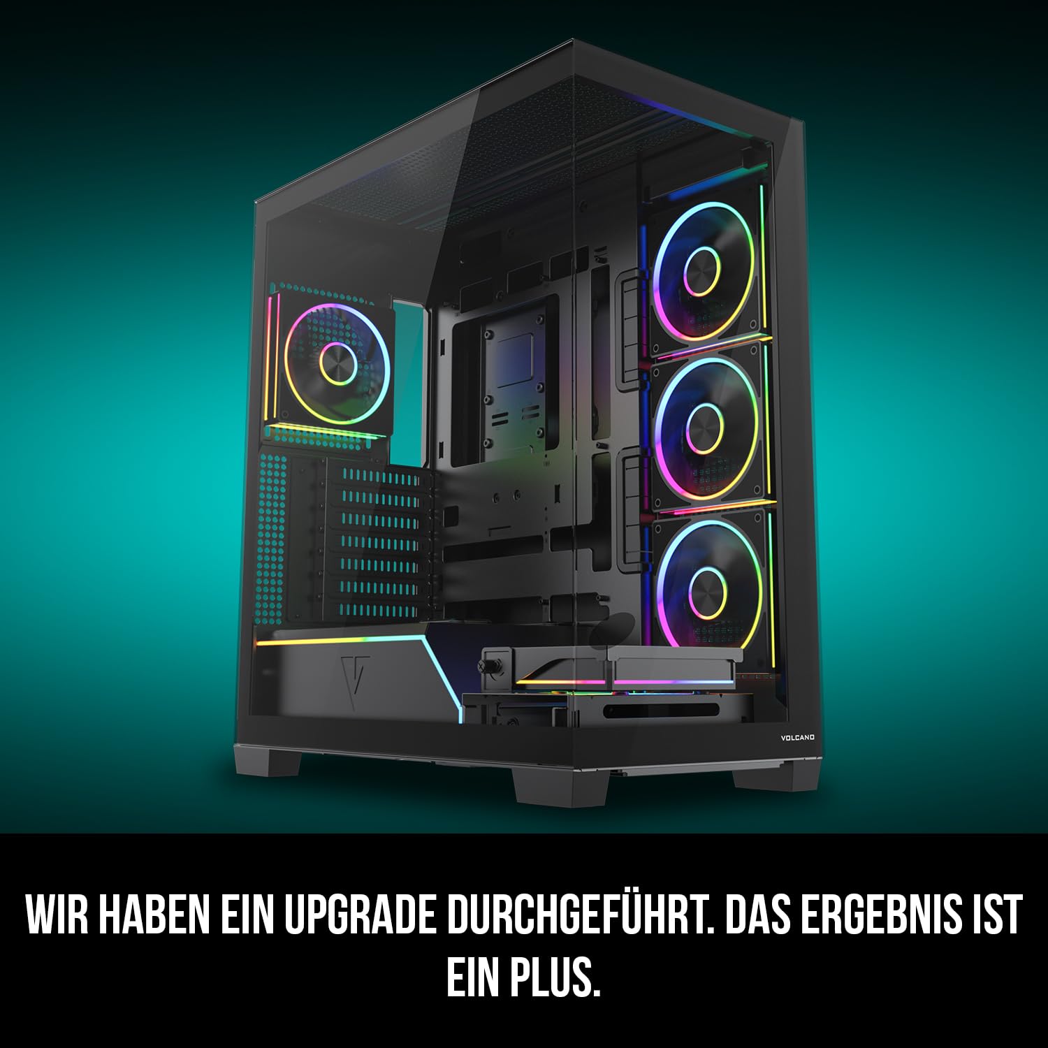 Modecom Volcano Stellar Plus ARGB PC-Gehu00e4use schwarz 5 Lu00fcfter