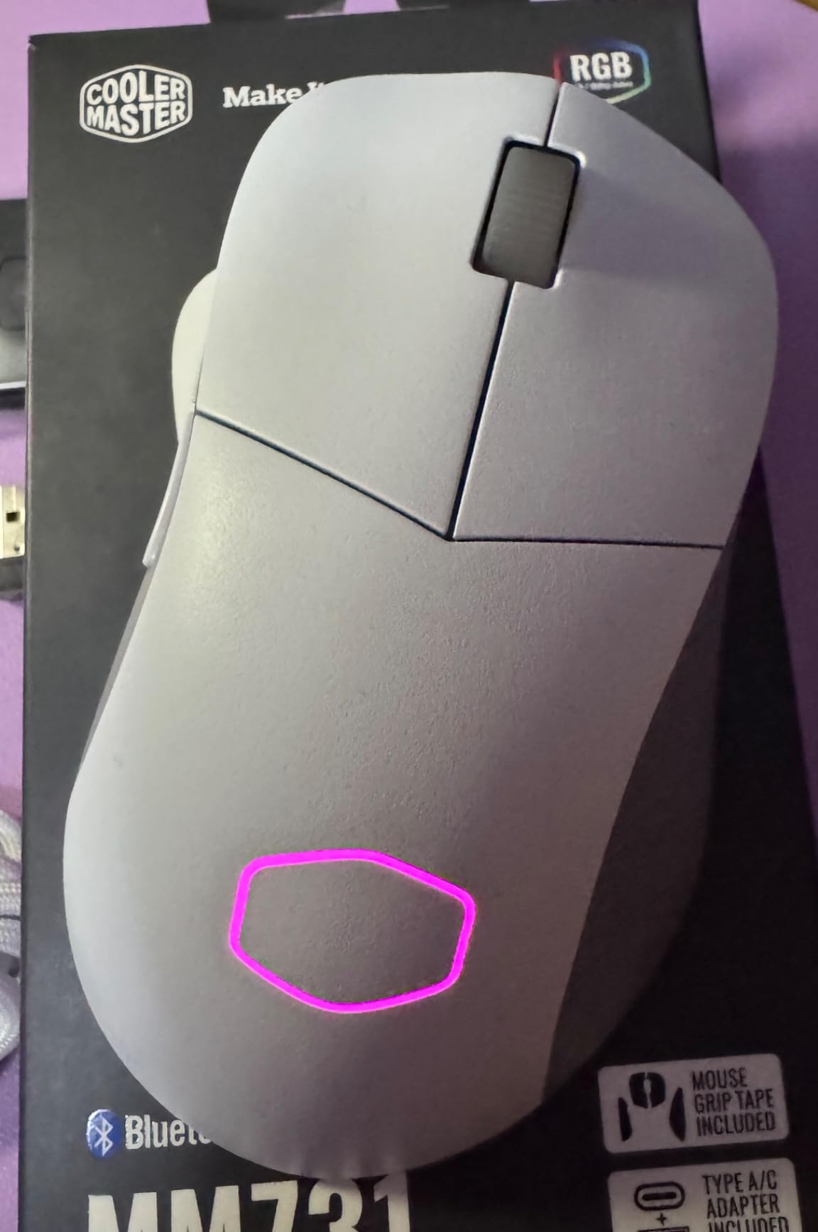Cooler Master MM731 Gaming-Maus Wireless Weiß 59g 16000DPI