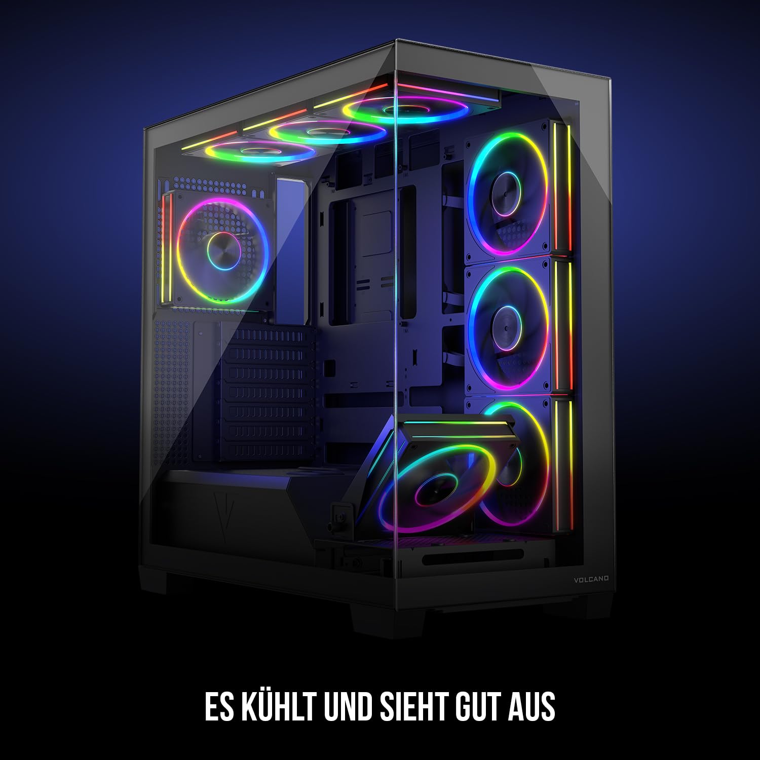 Modecom Volcano Stellar ARGB 8F Midi-Tower PC-Gehu00e4use schwarz