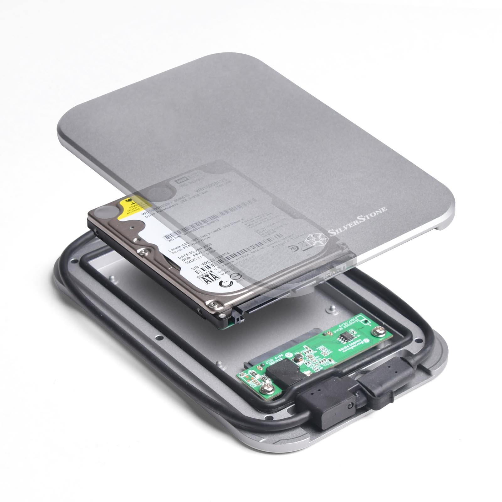 SilverStone MMS02C USB-C Festplatten Gehäuse dunkelgrau