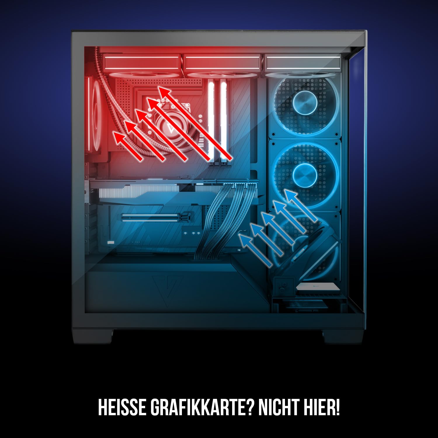 Modecom Volcano Stellar ARGB 5F Midi-Tower Gehäuse Schwarz Glas