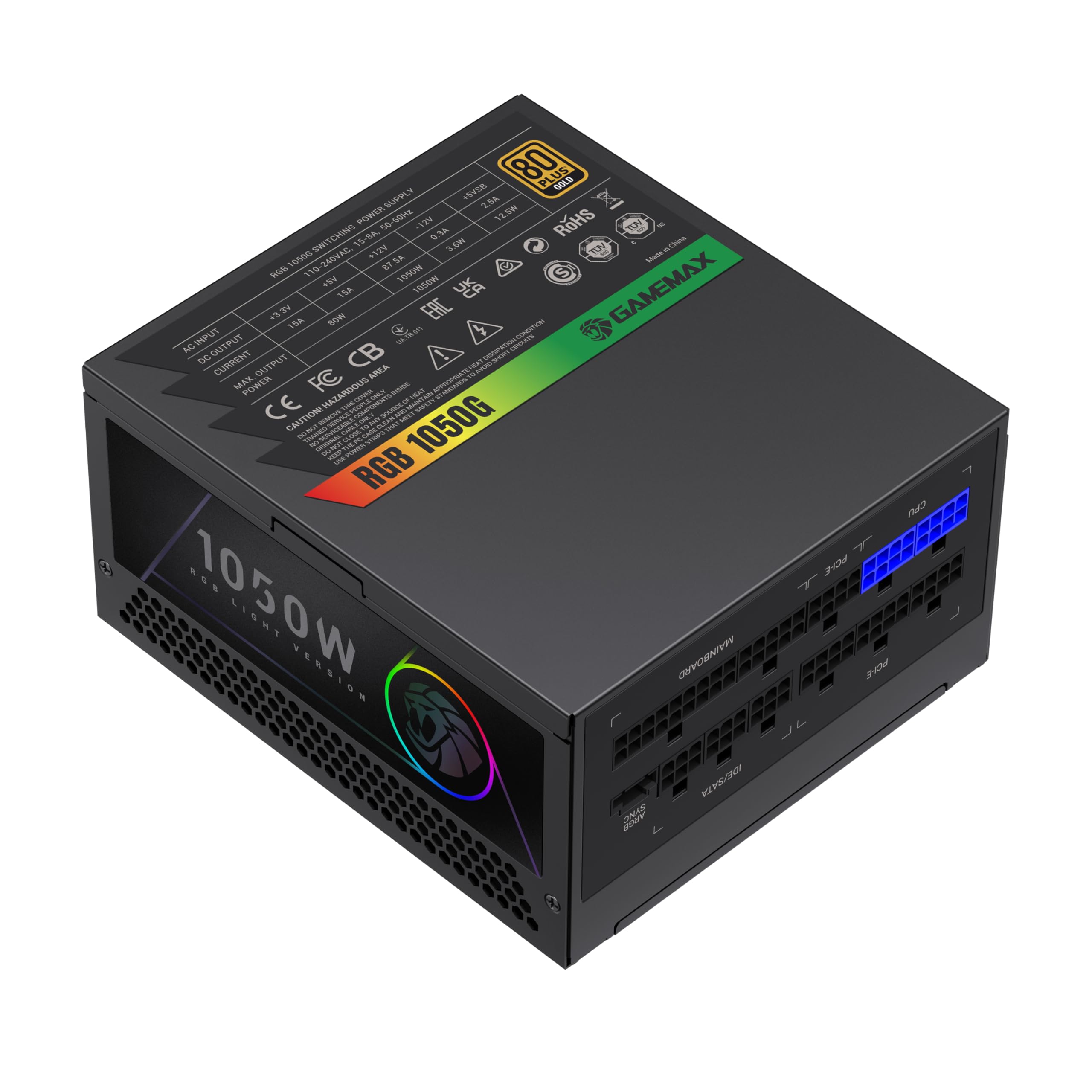 GAMEMAX RGB 1050G PC-Netzteil 1050W Gold vollmodular
