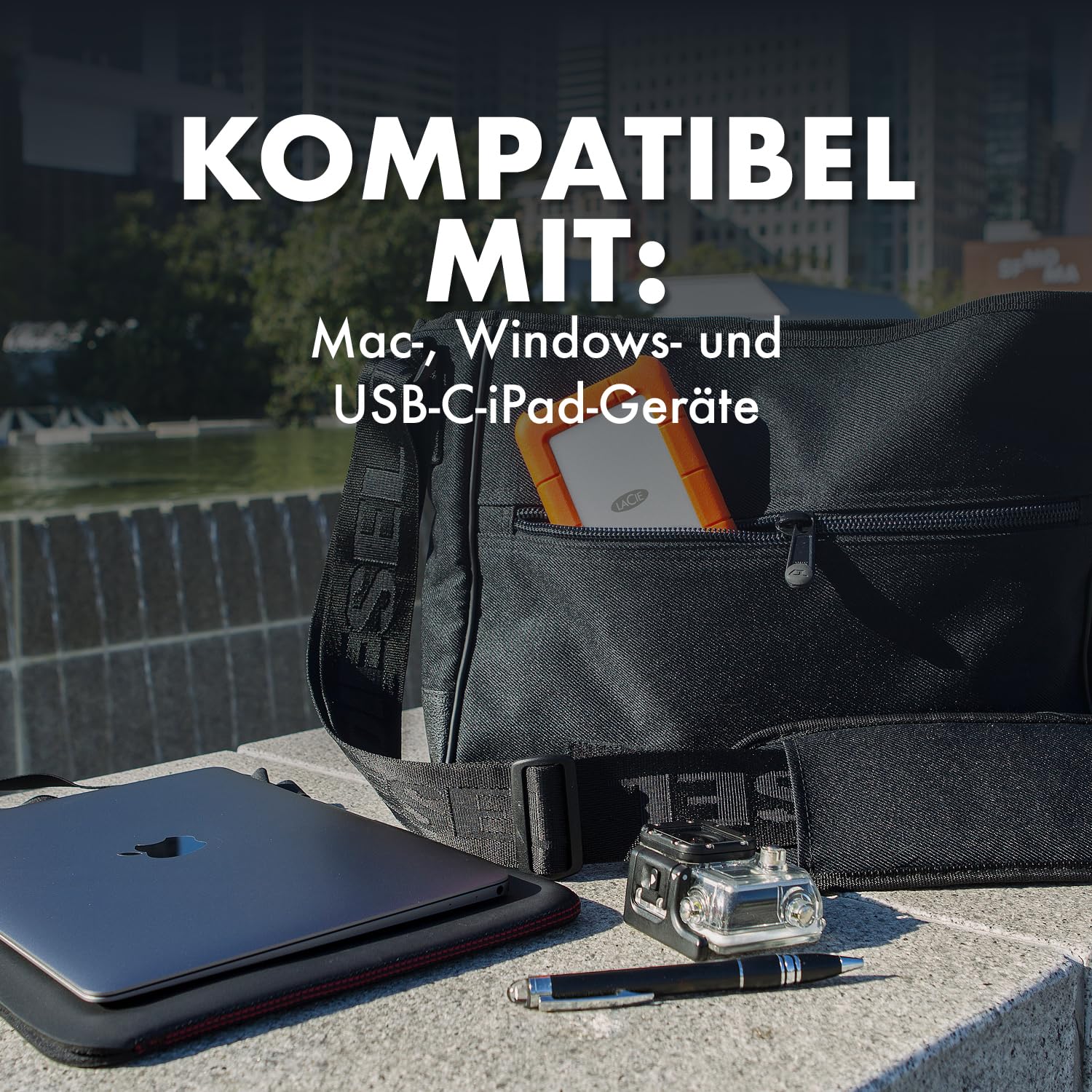 Seagate LaCie Rugged USB-C STFR1000800 externe Festplatte 1TB stoßfest