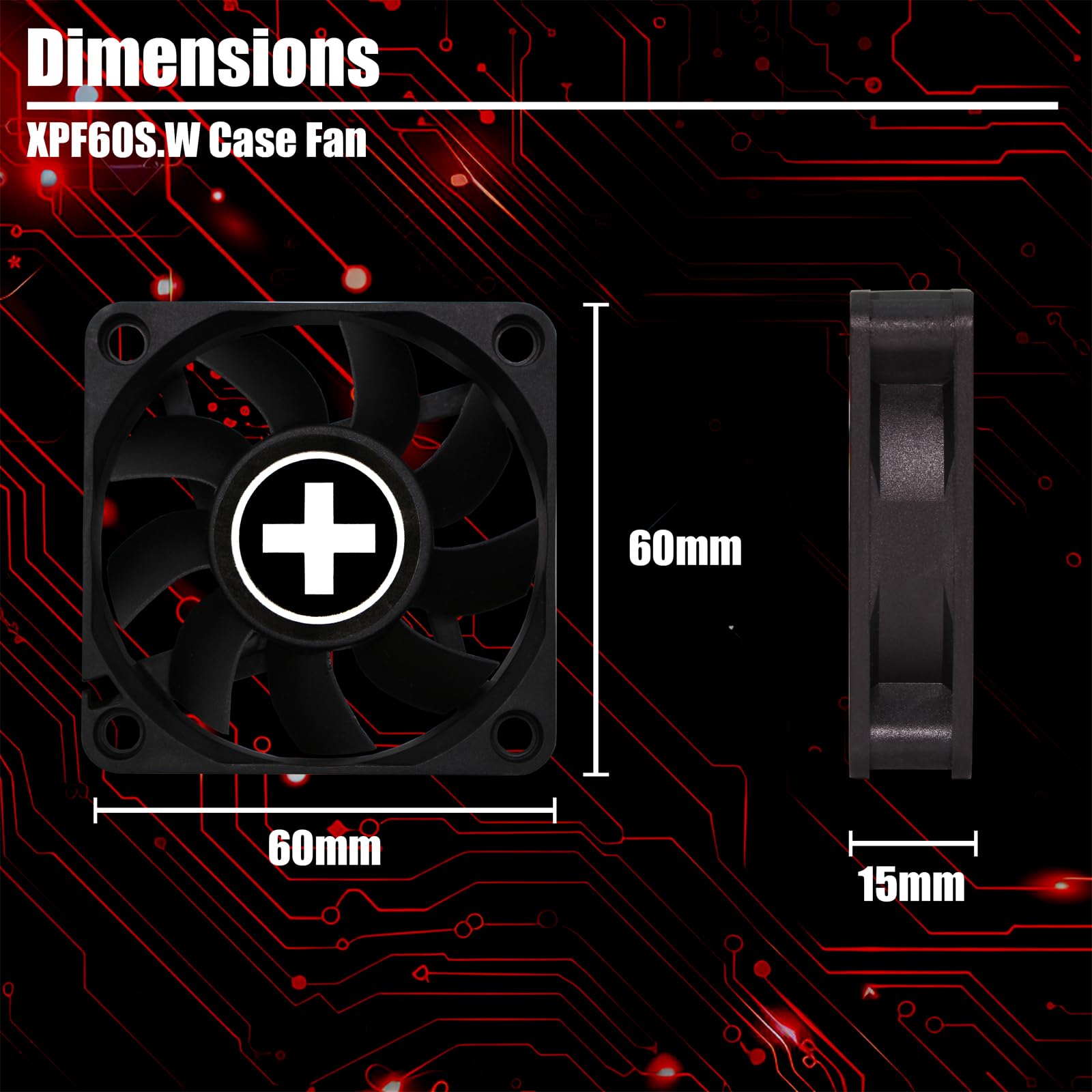 Xilence XPF60S.W 60mm Gehäuselüfter schwarz 3PIN leise
