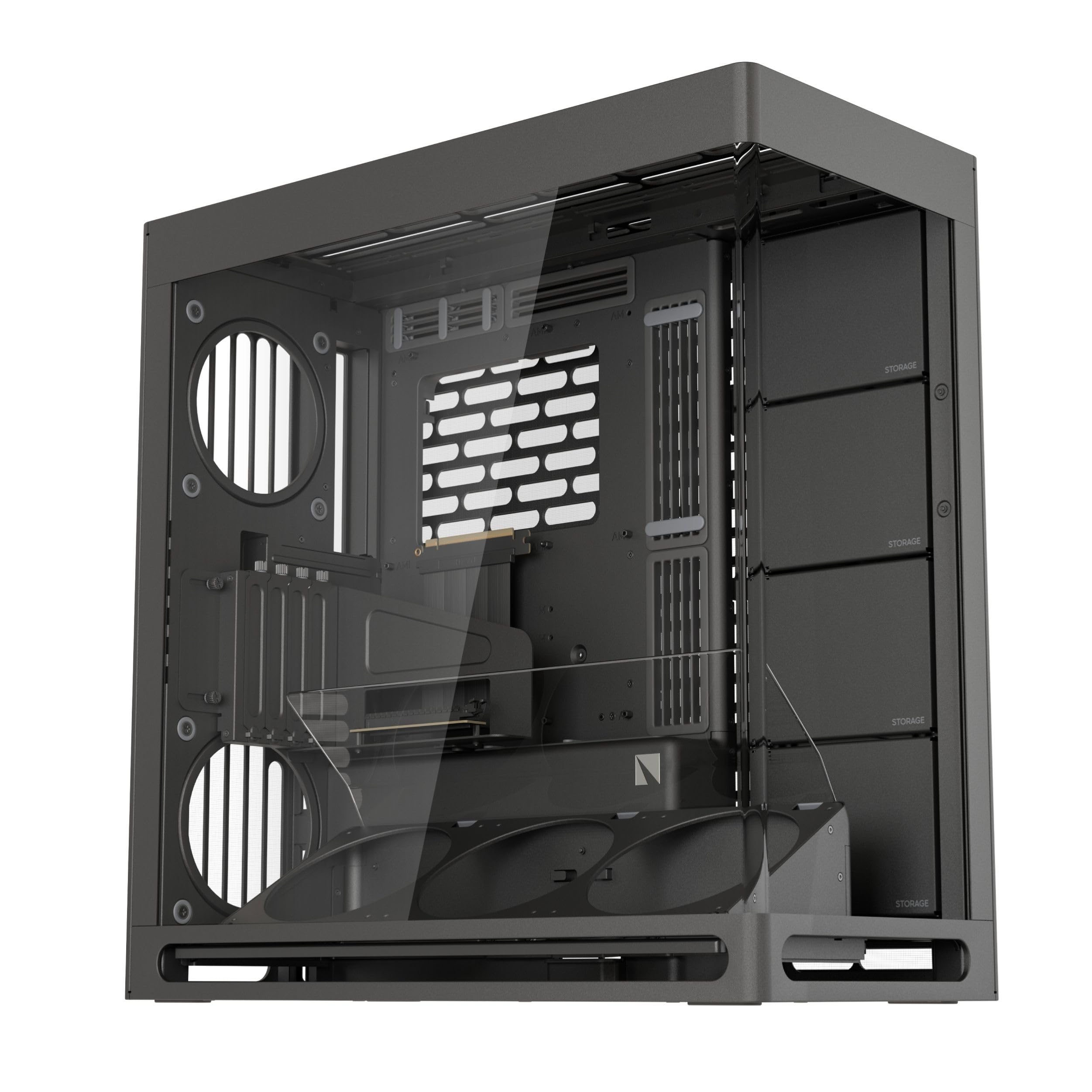 HAVN HS 420 PC Gehäuse Weiß ATX Dual-Chamber Glas