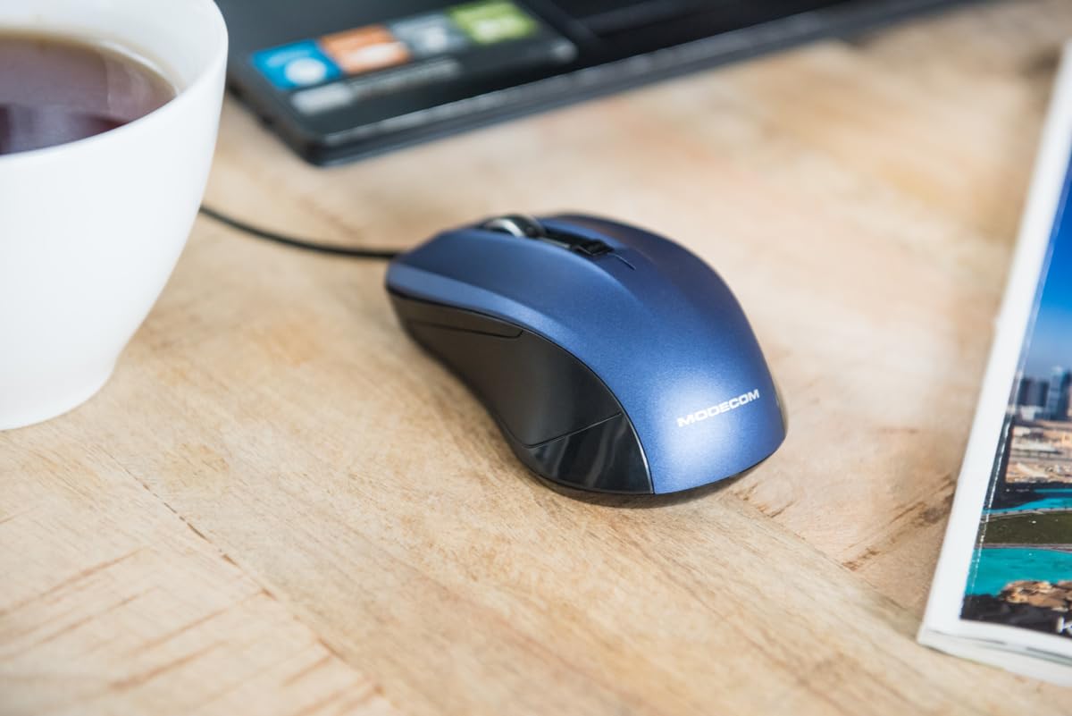 Modecom Mice MC-M9.1 USB Maus schwarz-blau 1,5 m Kabel