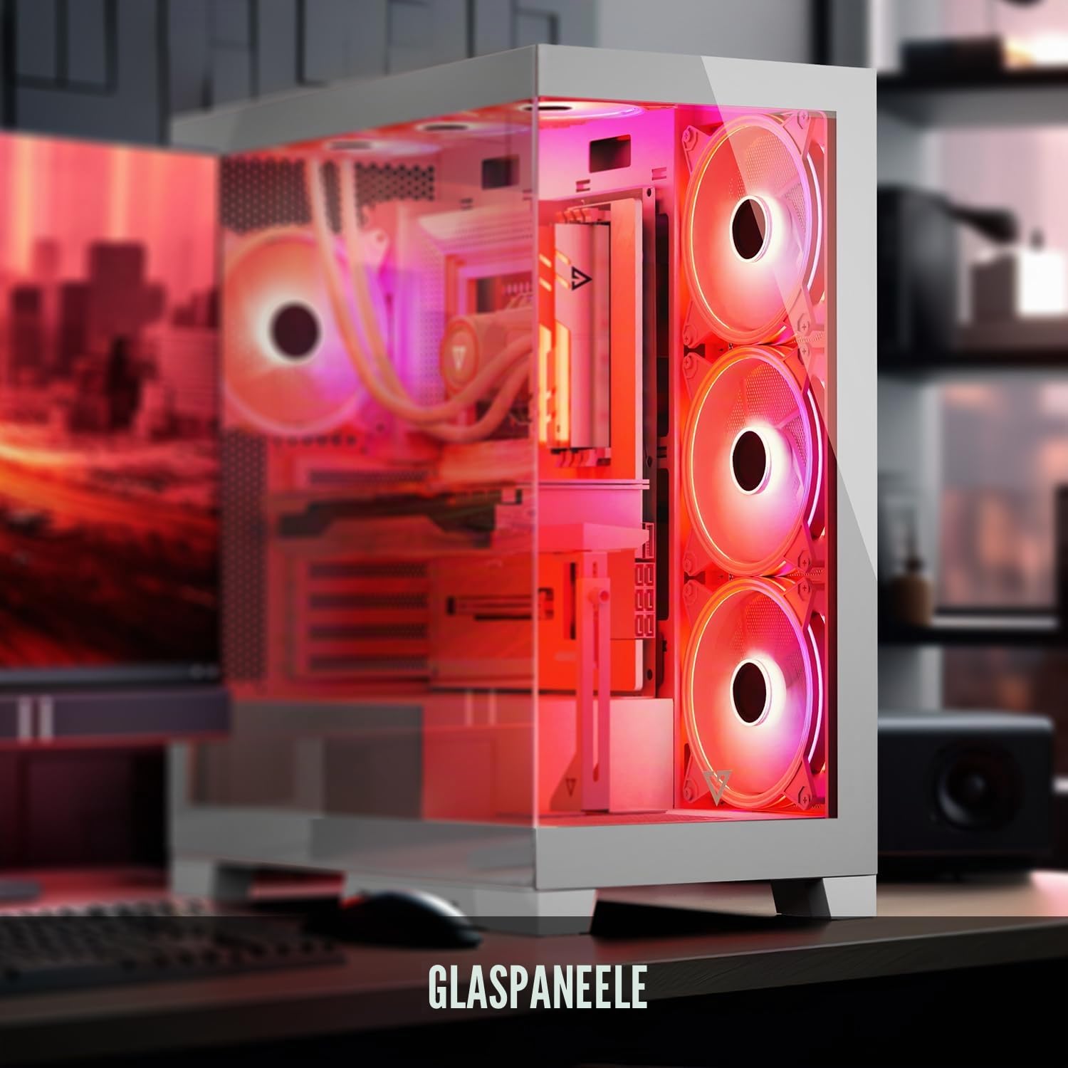 Modecom Volcano Space APEX ARGB PC-Gehäuse Weiß Glas
