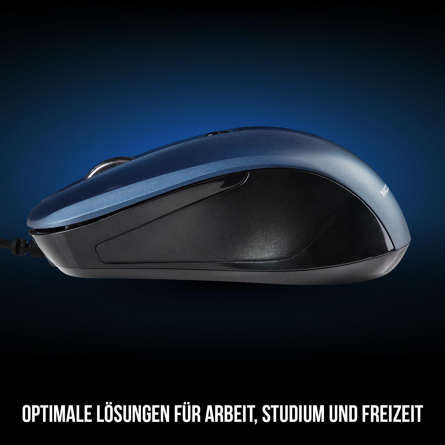 Modecom Mice MC-M9.1 USB Maus schwarz-blau 1,5 m Kabel