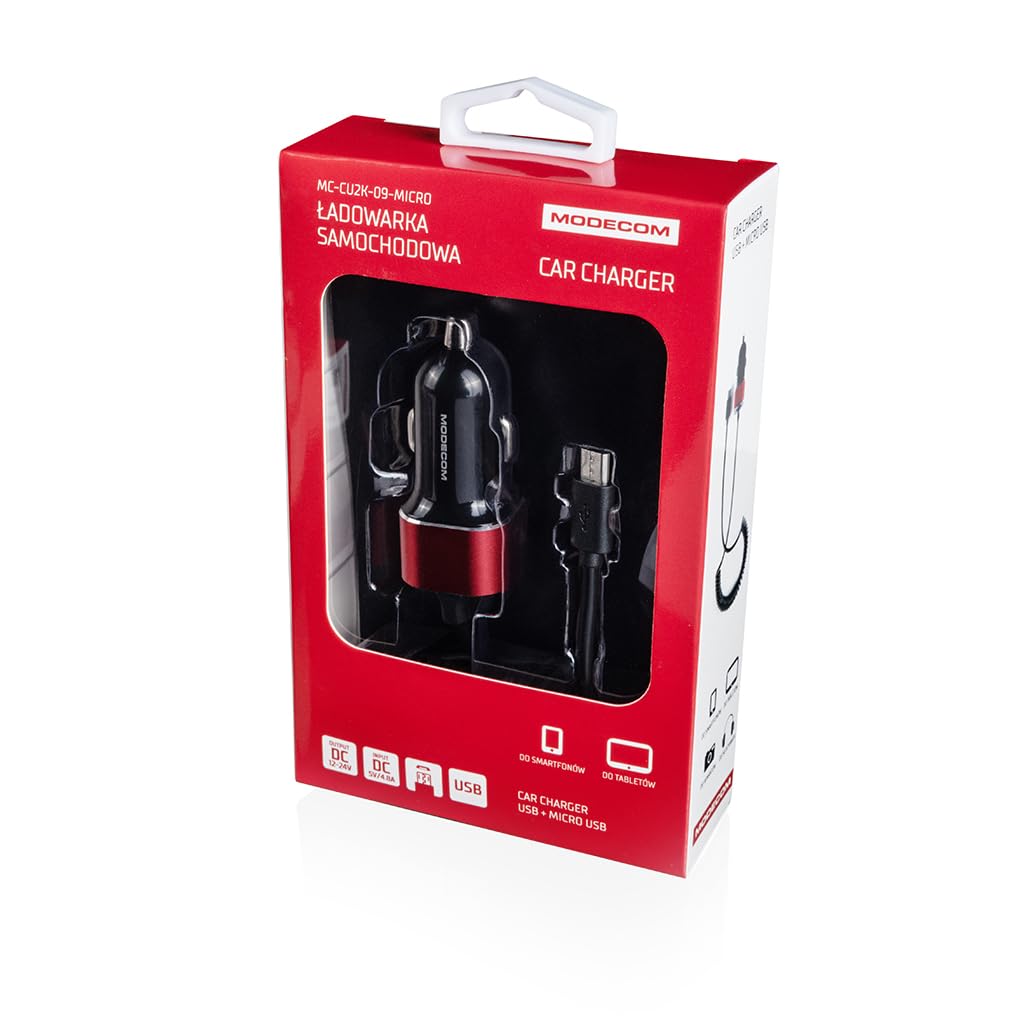 Modecom CU2K-09 Kfz-Ladegerät Micro-USB schwarz Kabel