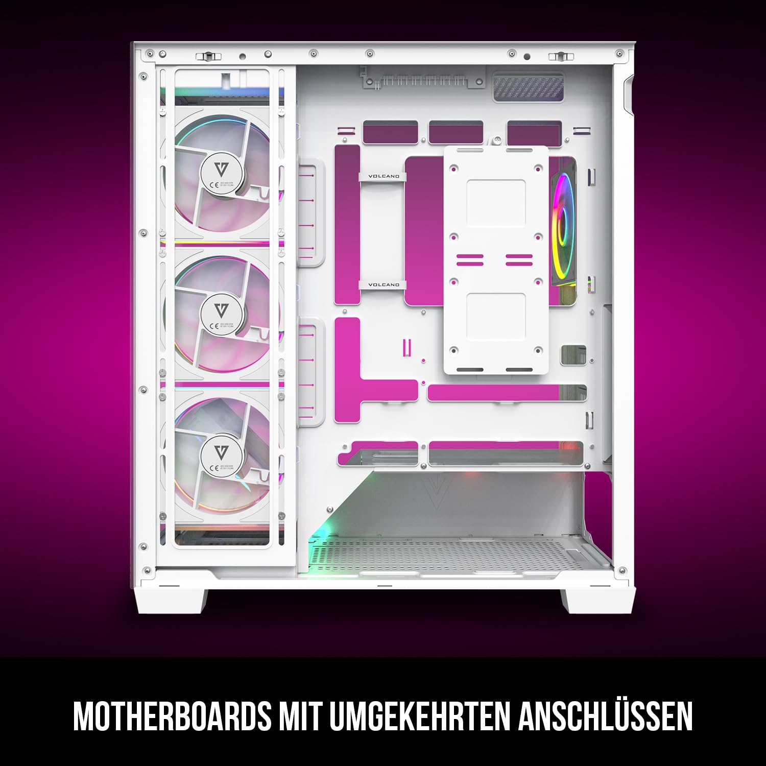 Modecom Volcano Stellar Plus ARGB Gehäuse Weiß 5 Lüfter