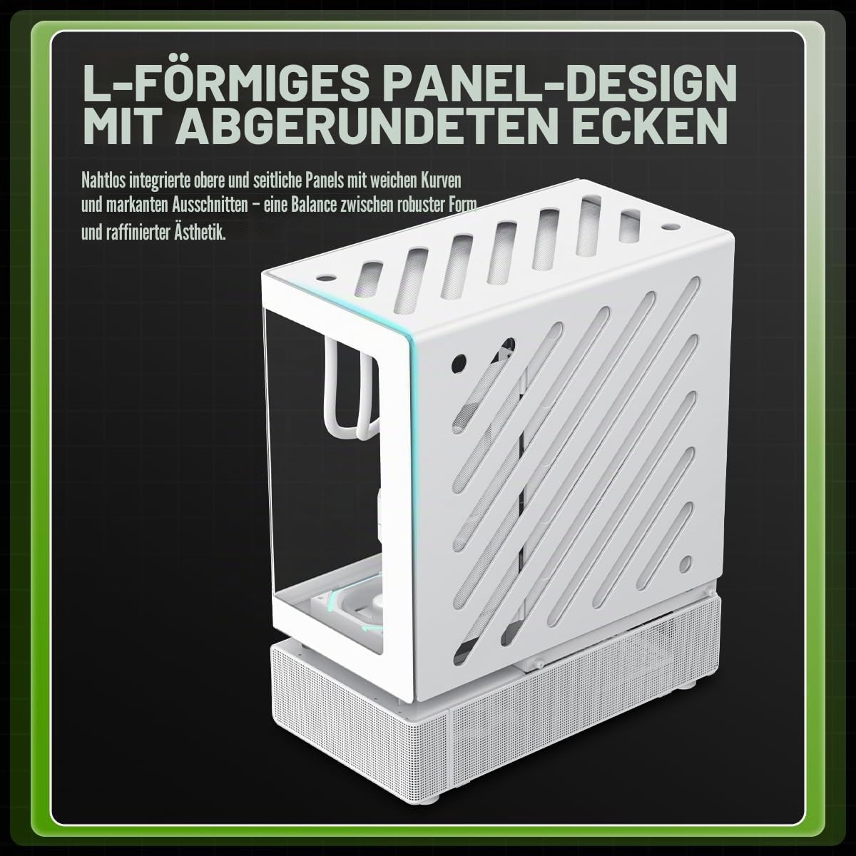 GAMEMAX N80 WH Midi Tower PC-Gehäuse weiß Panoramaglas