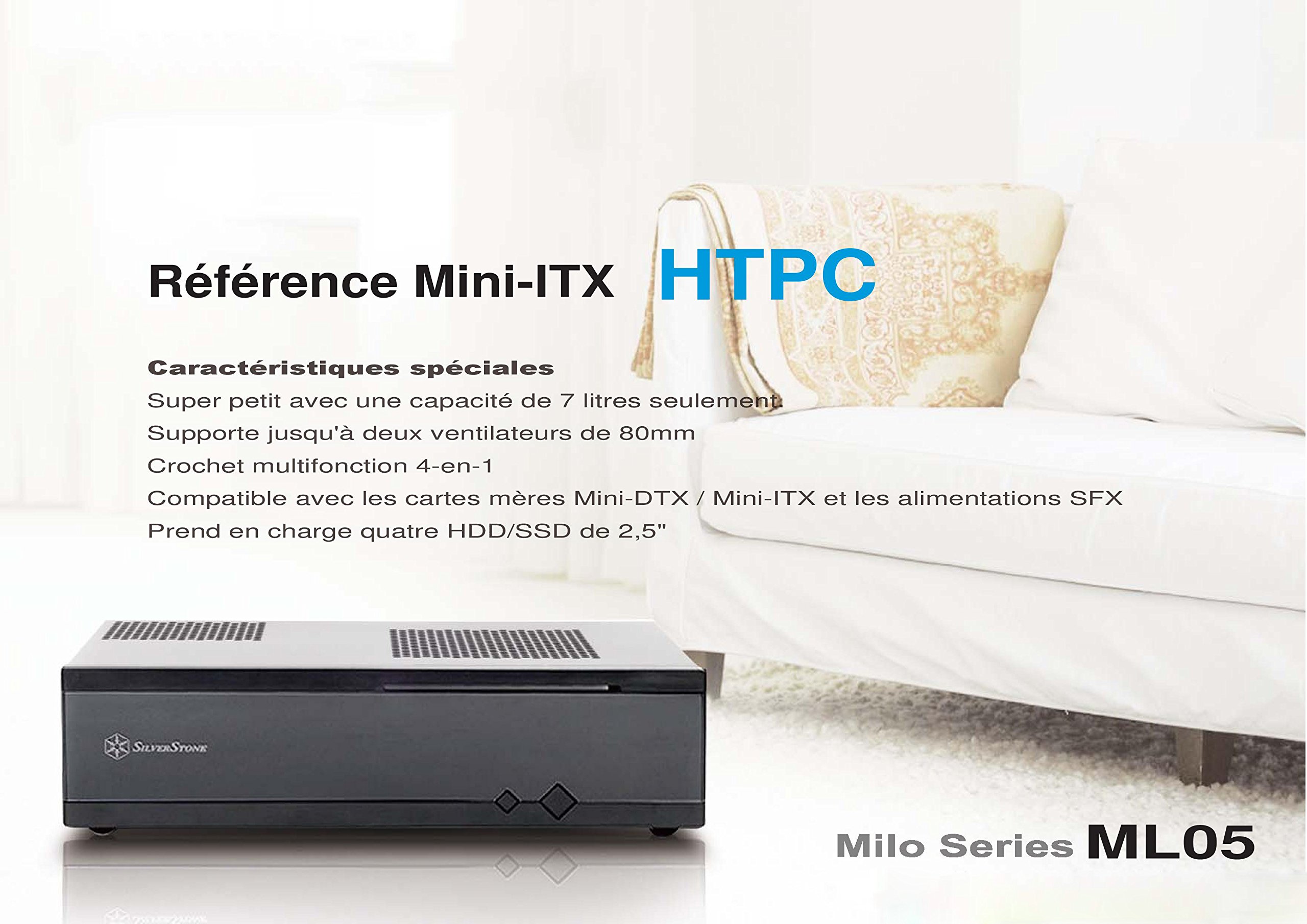 SilverStone Milo ML05B Mini-ITX Gehpdeuse schwarz 7 Liter