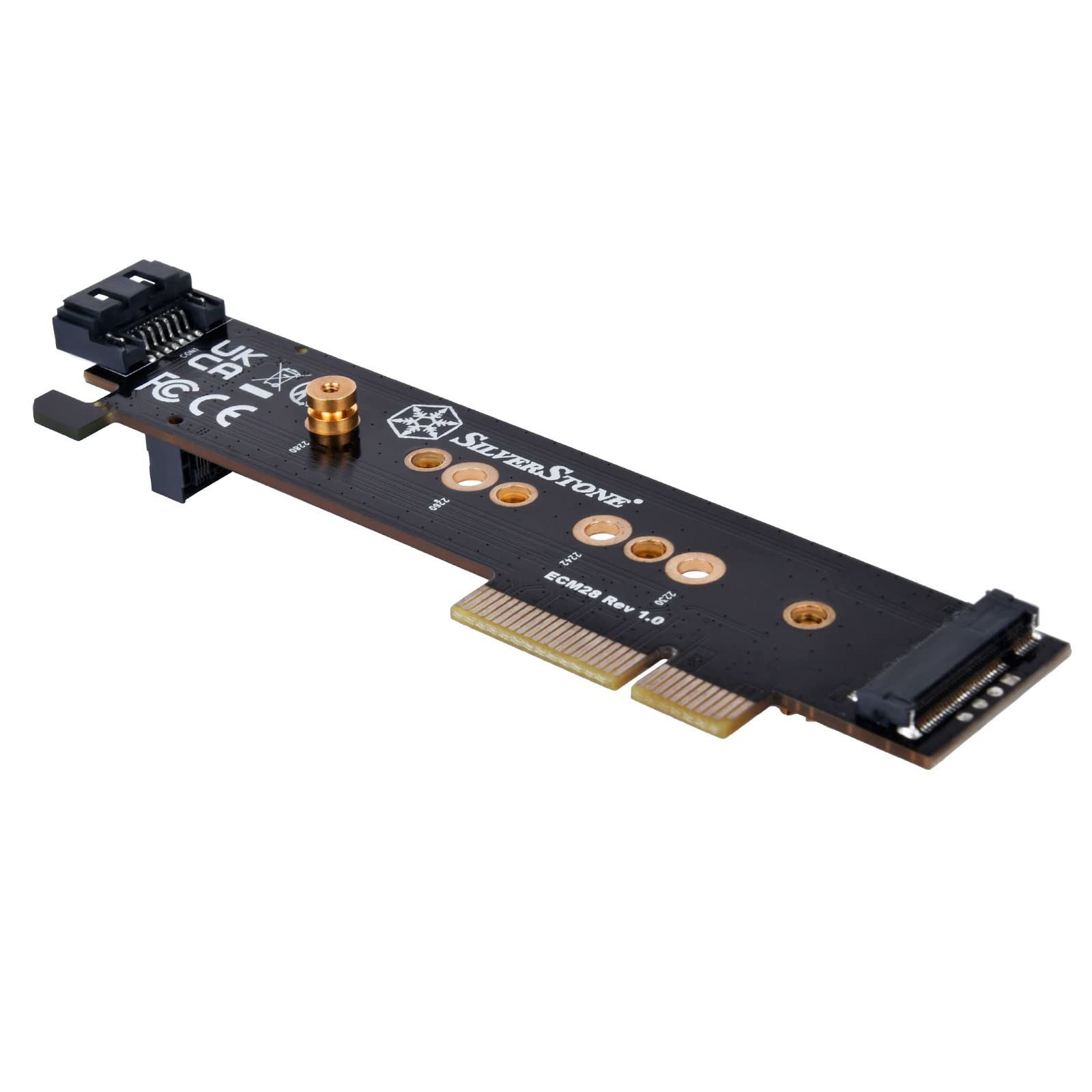 SilverStone Case Storage ECM28 M.2-Adapter PCIe x4 1HE NVMe+SATA