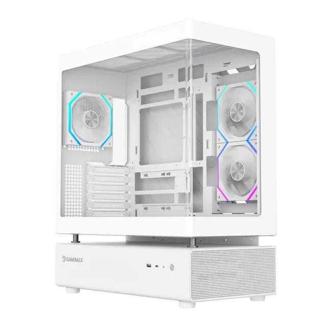 GAMEMAX N80 WH Midi Tower PC-Gehäuse weiß Panoramaglas