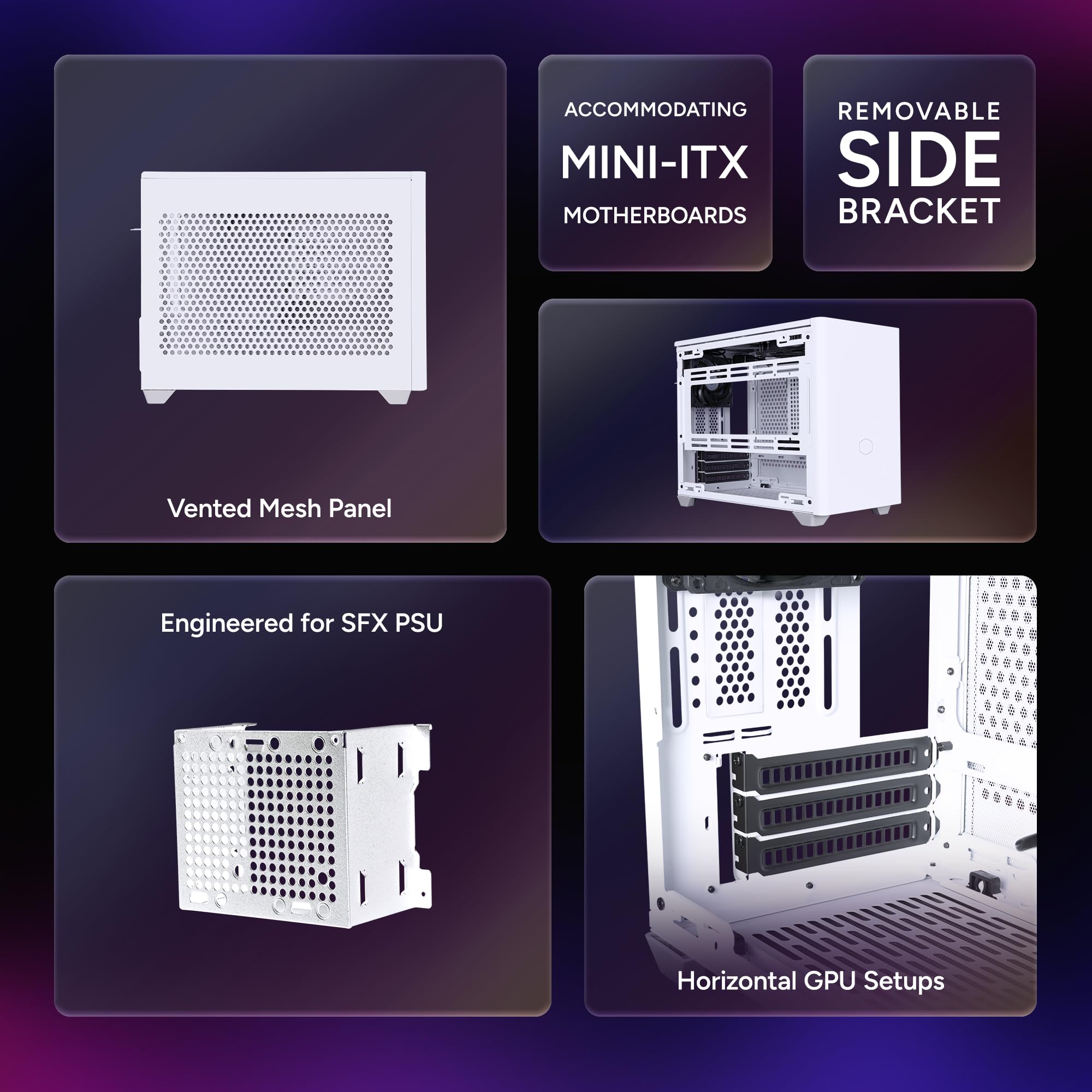 Cooler Master NR200 Mini-ITX Gehäuse Weiß Belüftet Triple-Slot