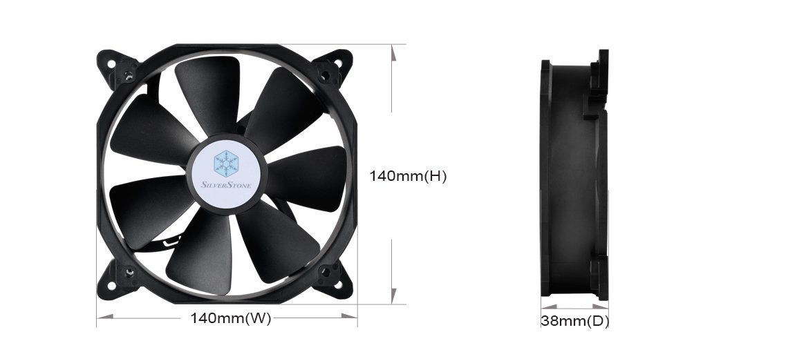 SilverStone FHP SST-FHP141-VF Lüfter 140mm PWM schwarz